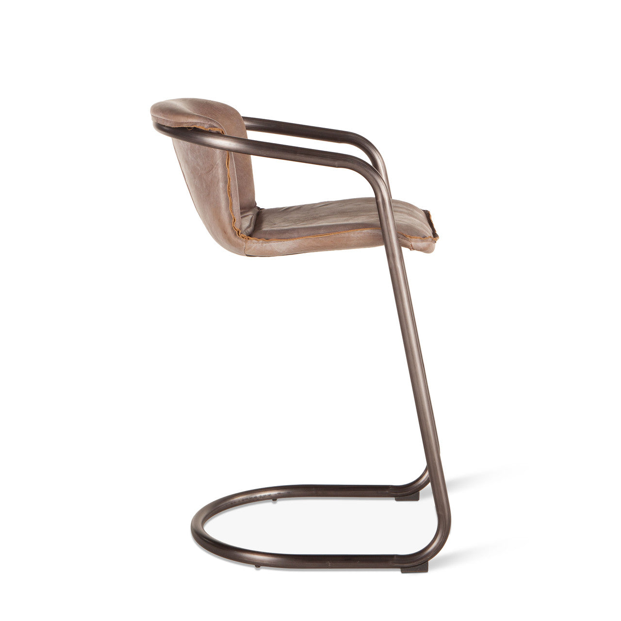 Portofino 22" Bar Chair in Jet Brown Leather