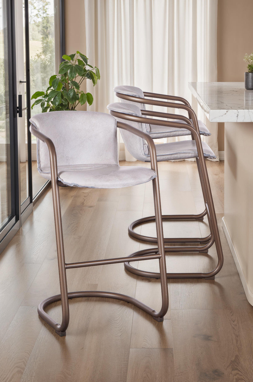 Portofino 22" Bar Chair in Vintage White Leather