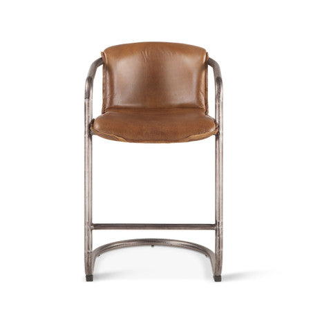 Portofino 22" Counter Chair in Berham Chestnut Top Grain Leather