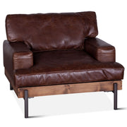 Loft Retro Industrial Cigar Brown Leather Club Chair 41"