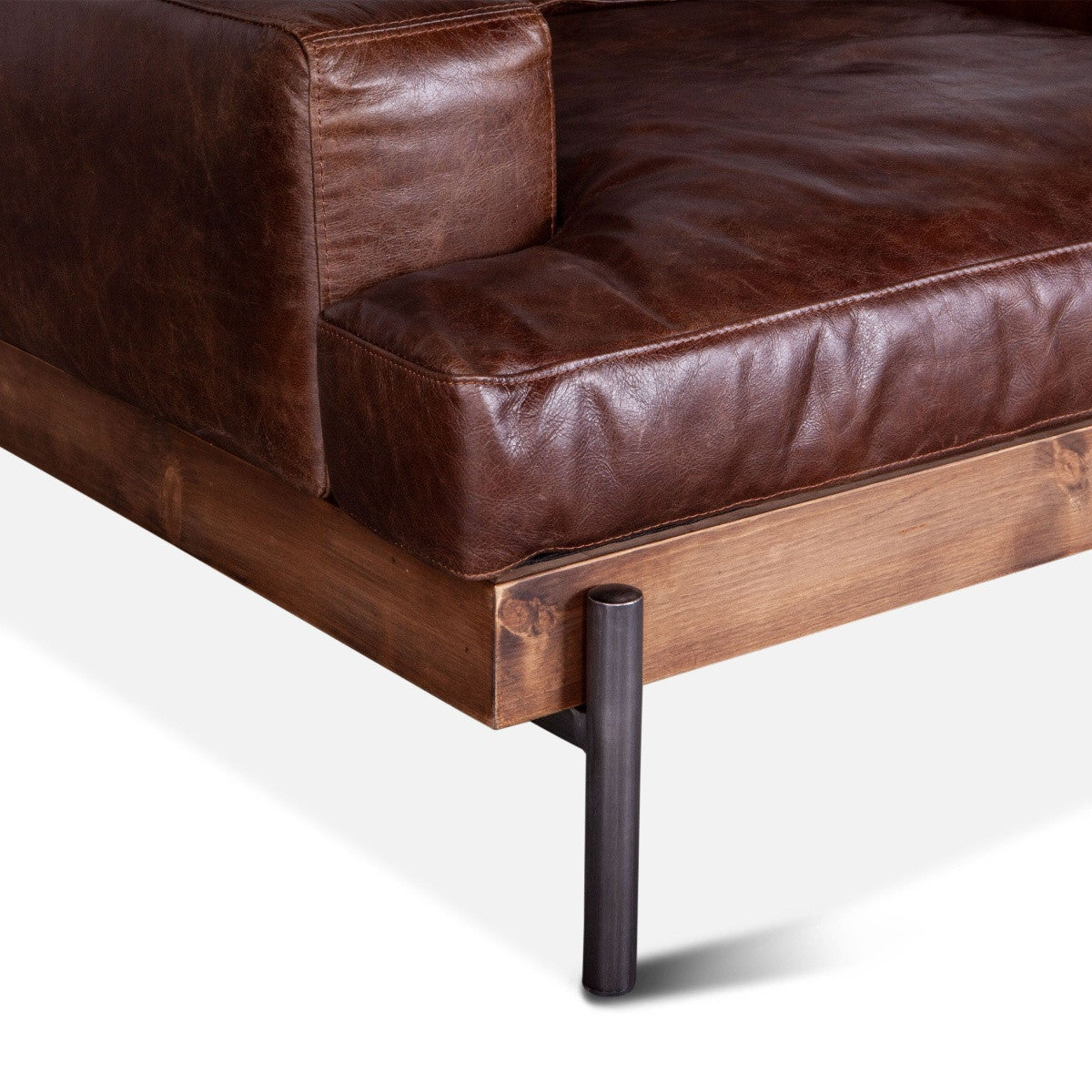 Loft Retro Industrial Cigar Brown Leather Club Chair 41"