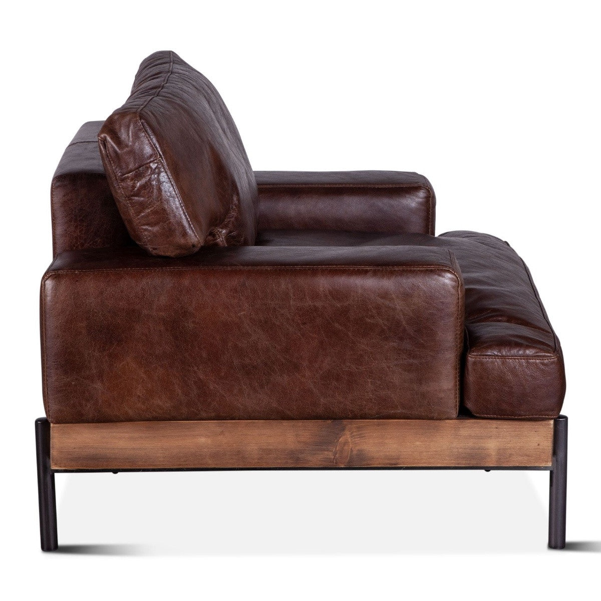 Loft Retro Industrial Cigar Brown Leather Club Chair 41"