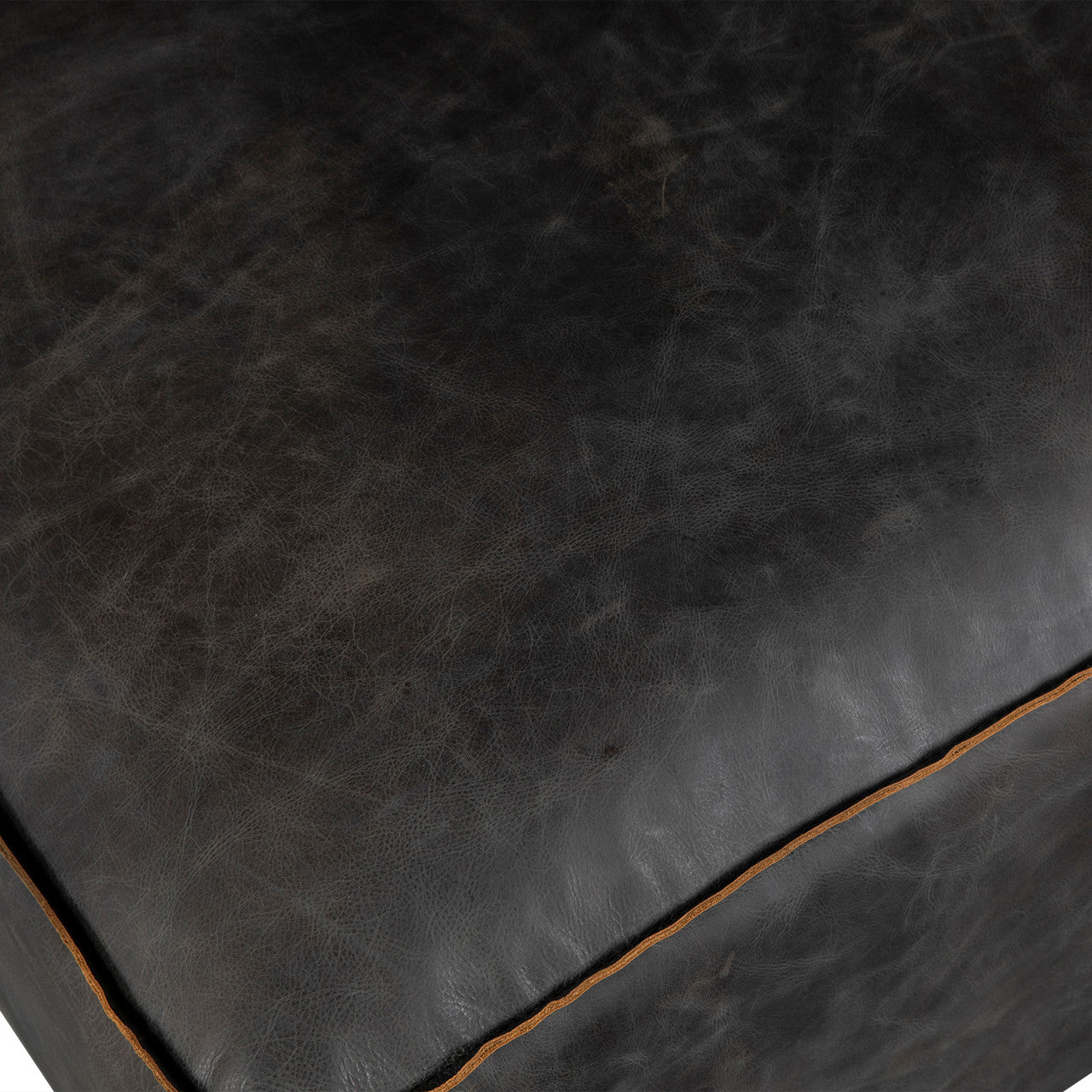 Portofino Loft Sectional Ottoman in Antique Ebony Leather