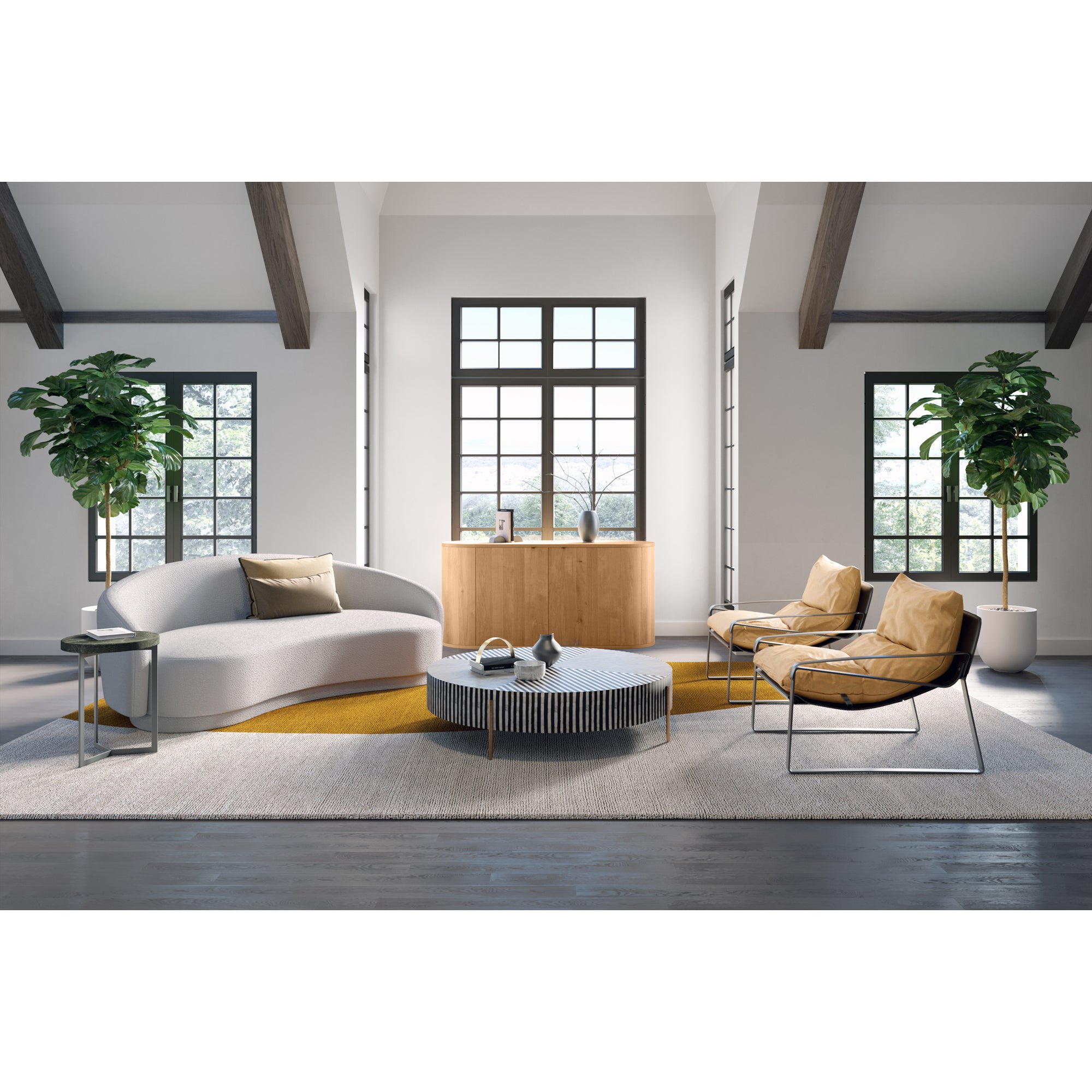 Chameau Medium Coffee Table Black and White by Moe's Home Collection - view 6
