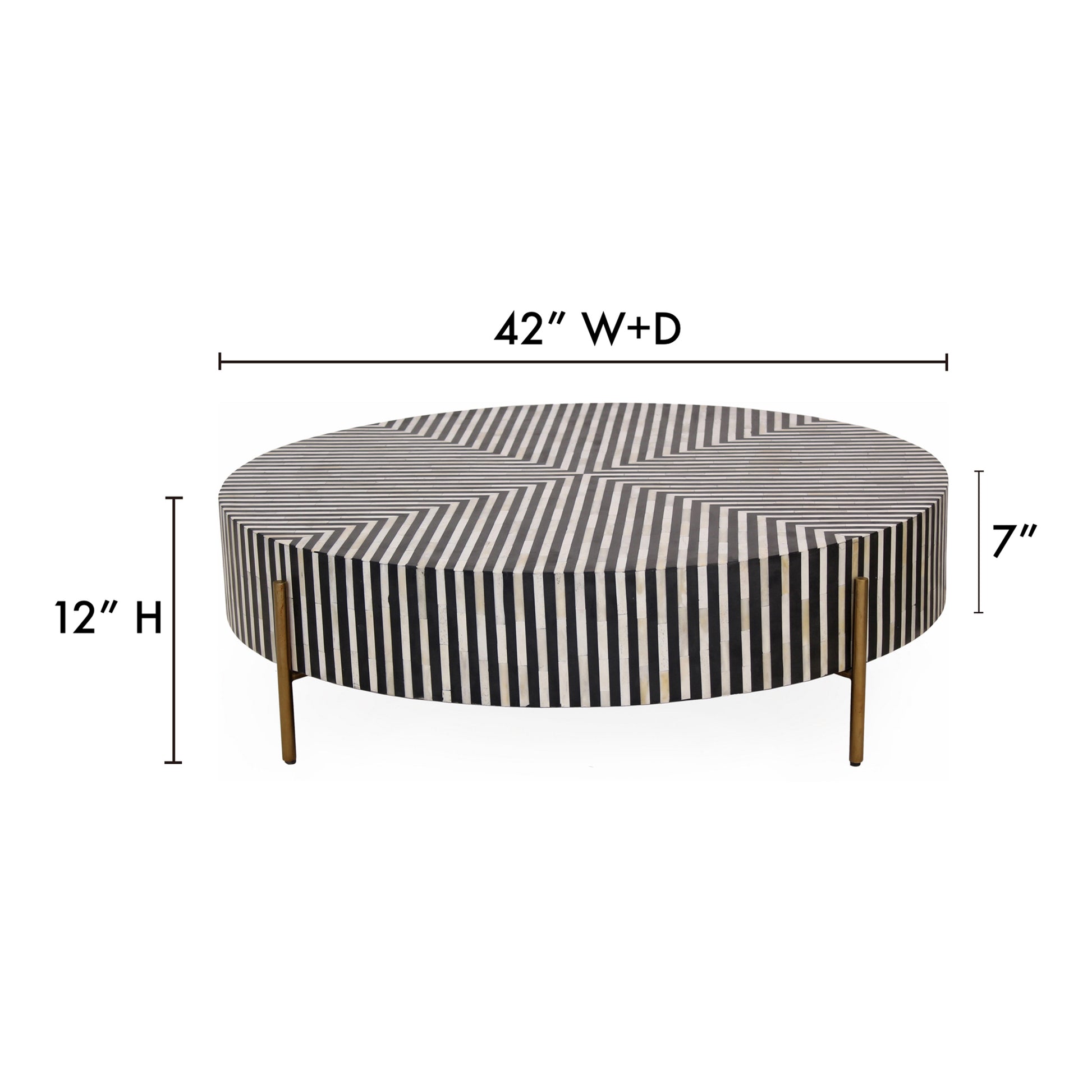 Chameau Medium Coffee Table Black and White by Moe's Home Collection - view 7