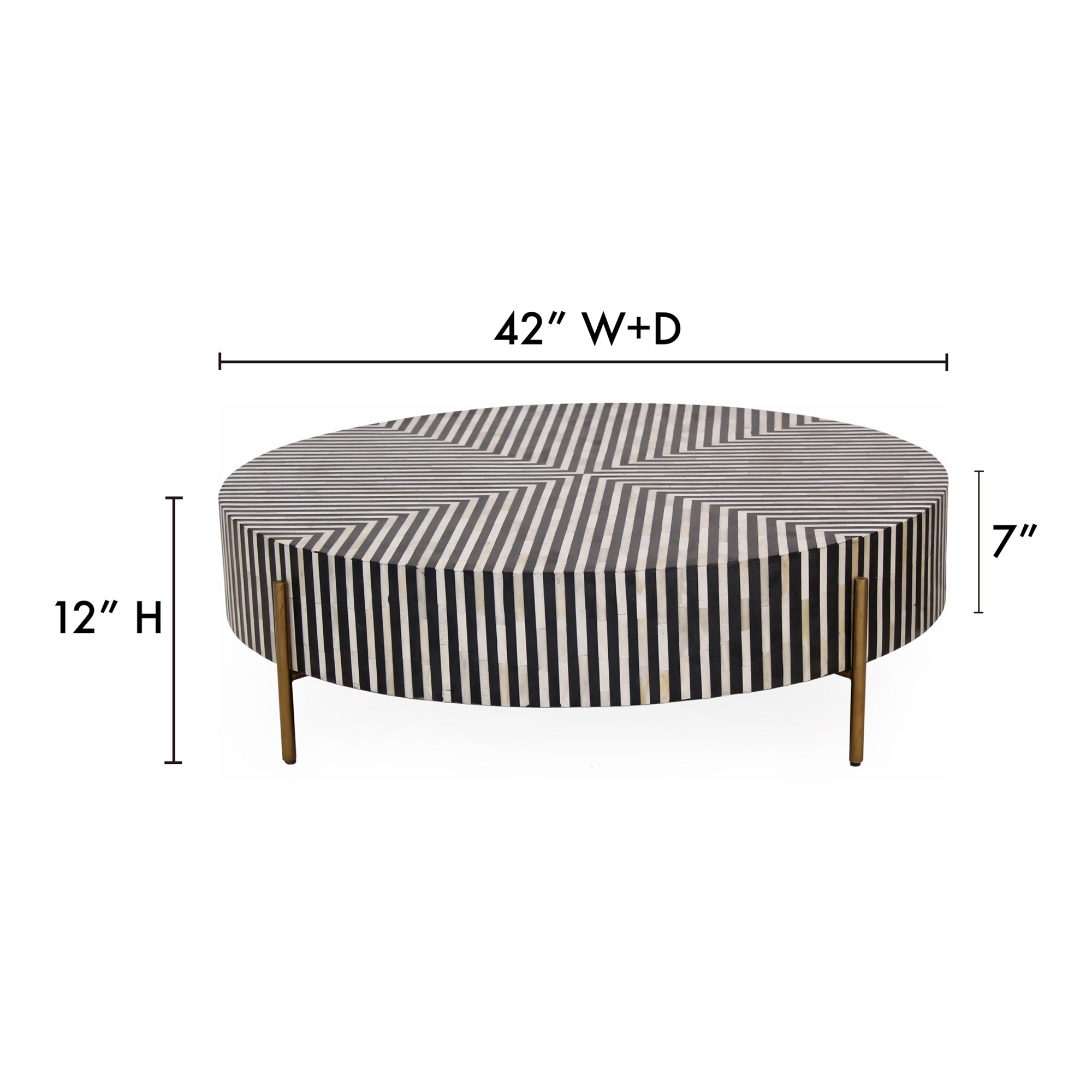 Chameau Medium Coffee Table Black and White by Moe's Home Collection - view 7