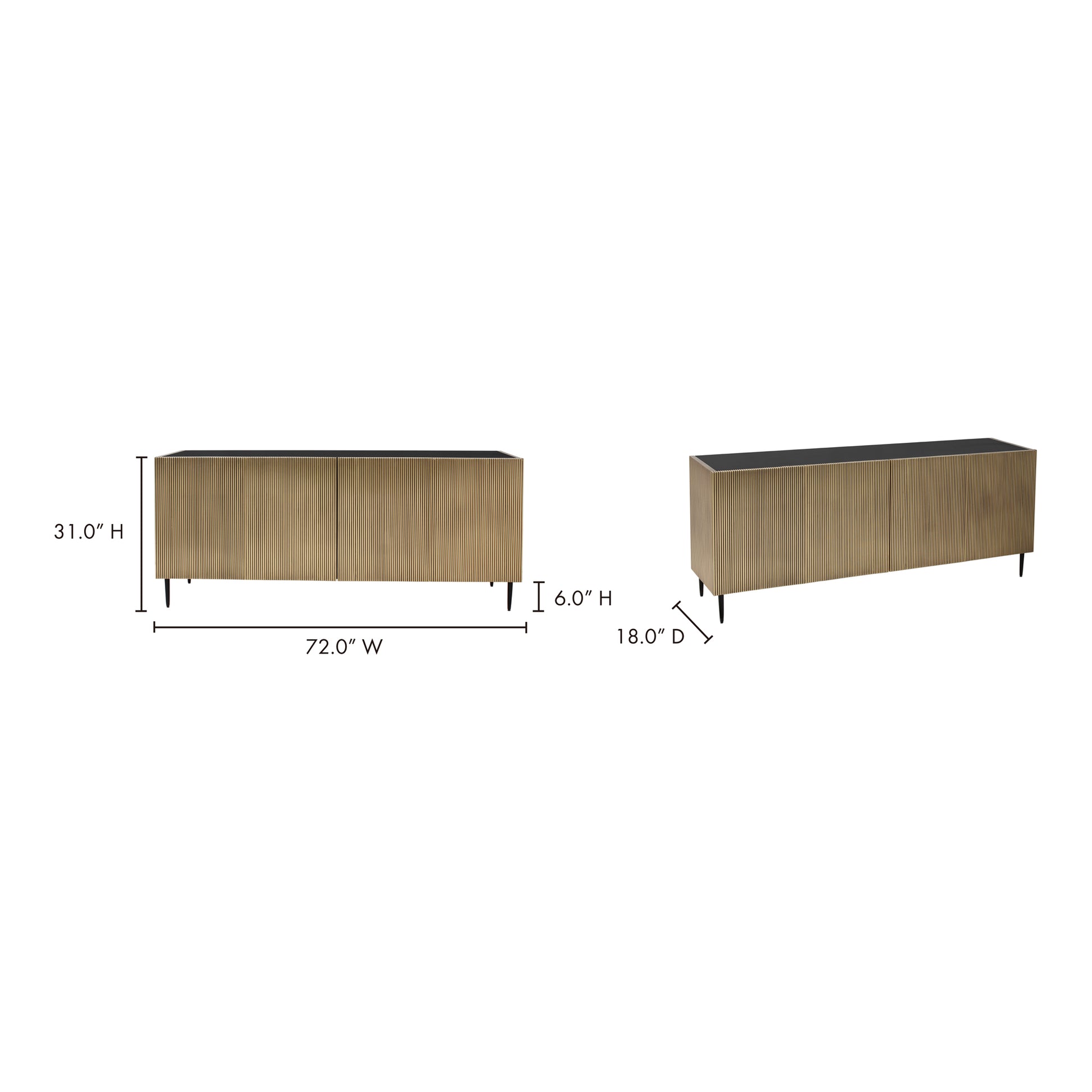Brogan Sideboard Antique Brass by Moe's Home Collection - view 7