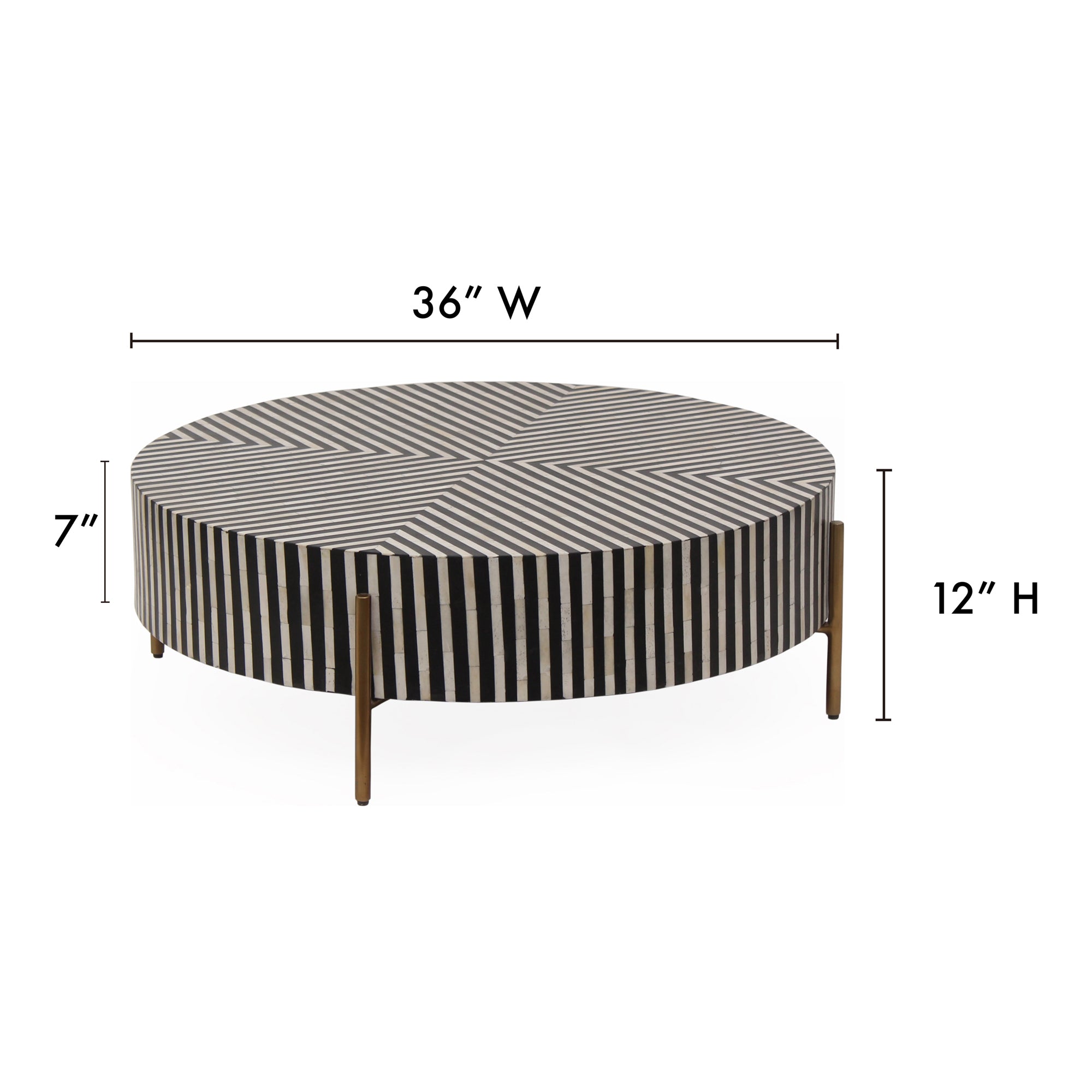 Chameau Small Coffee Table Black and White by Moe's Home Collection - view 8