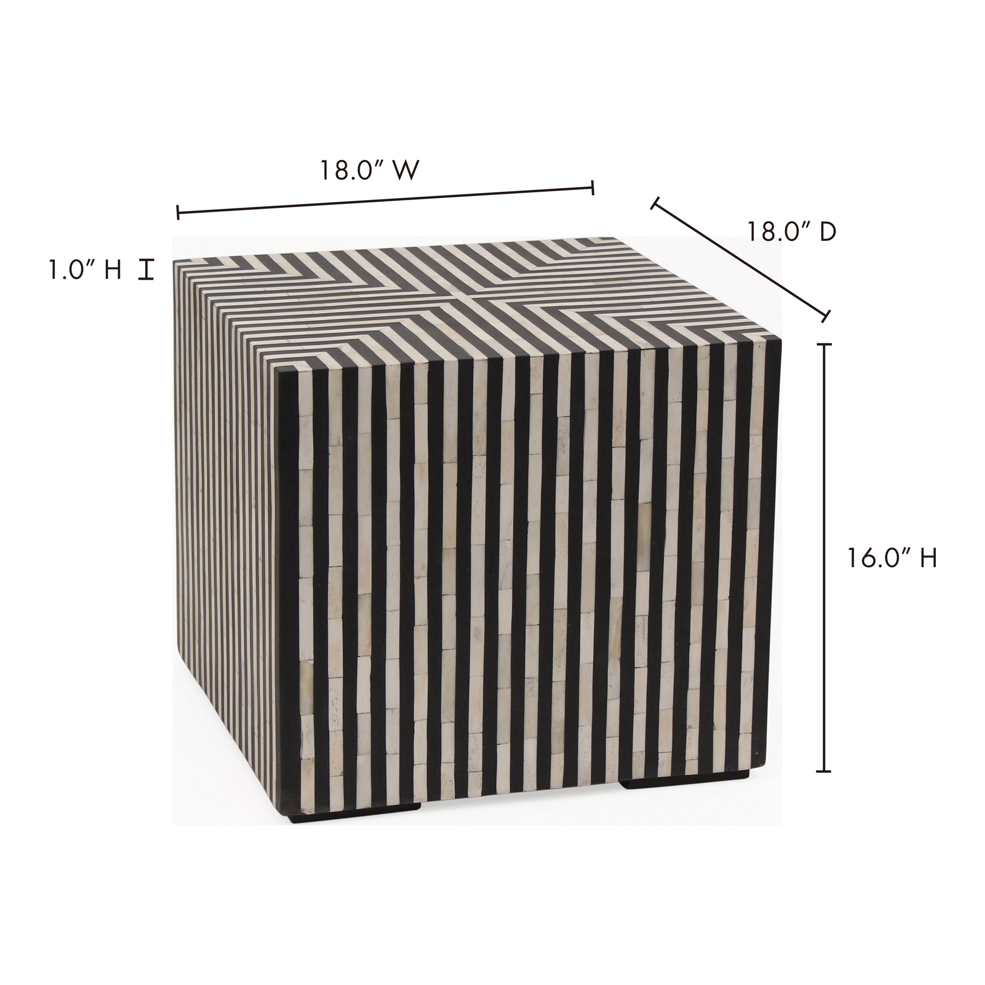 Terning Side Table Black and White by Moe's Home Collection - view 7