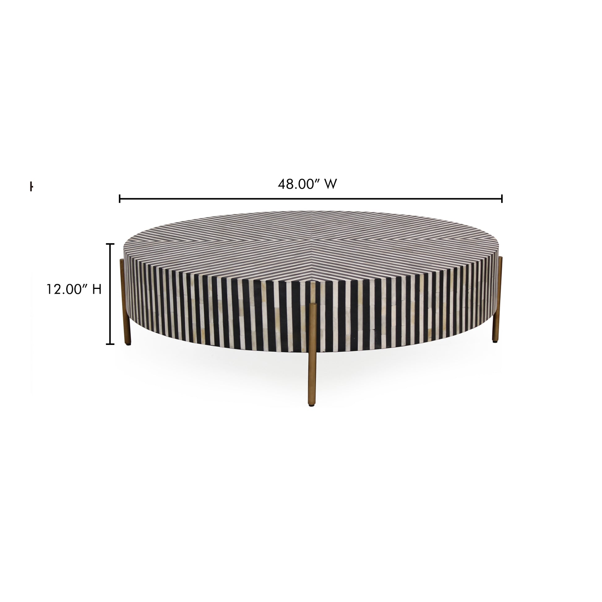 Chameau Large Coffee Table Black and White by Moe's Home Collection - view 7