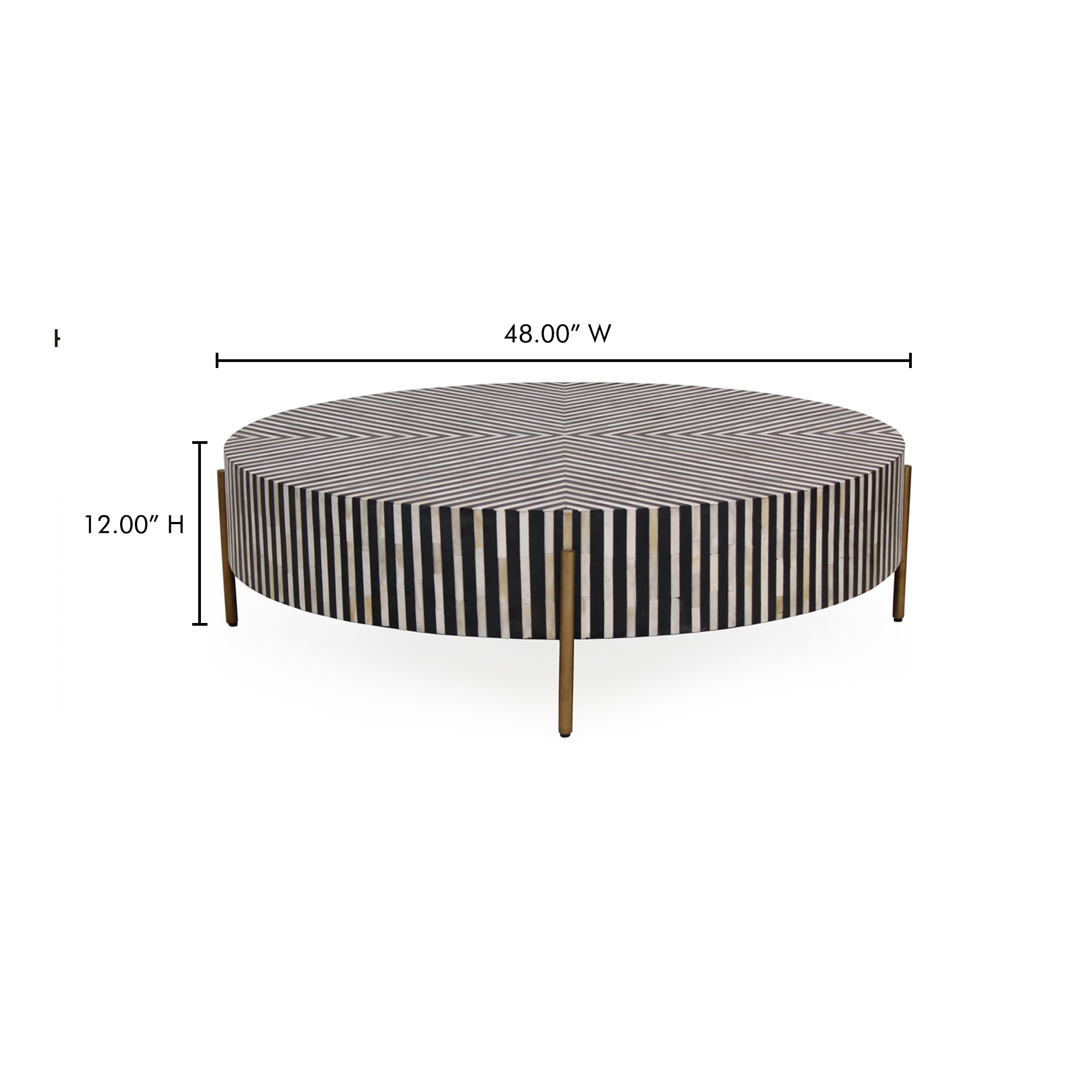 Chameau Large Coffee Table Black and White by Moe's Home Collection - view 7