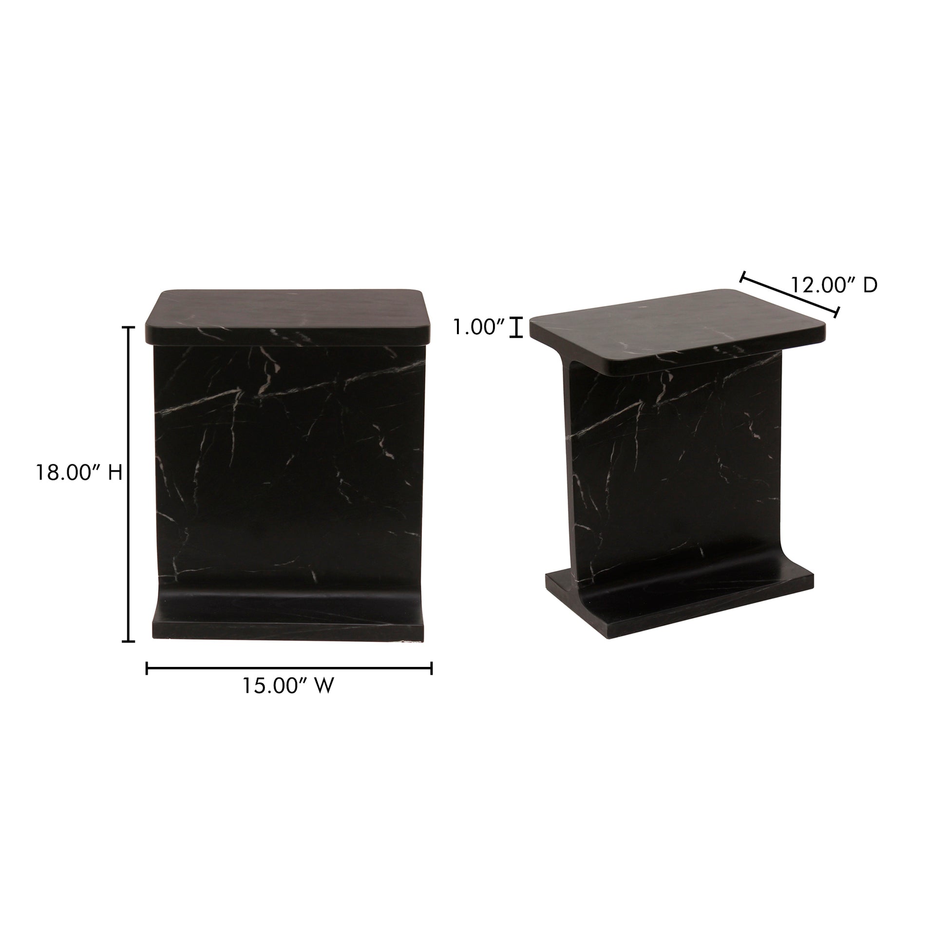 Tullia Accent Table Black by Moe's Home Collection - view 10
