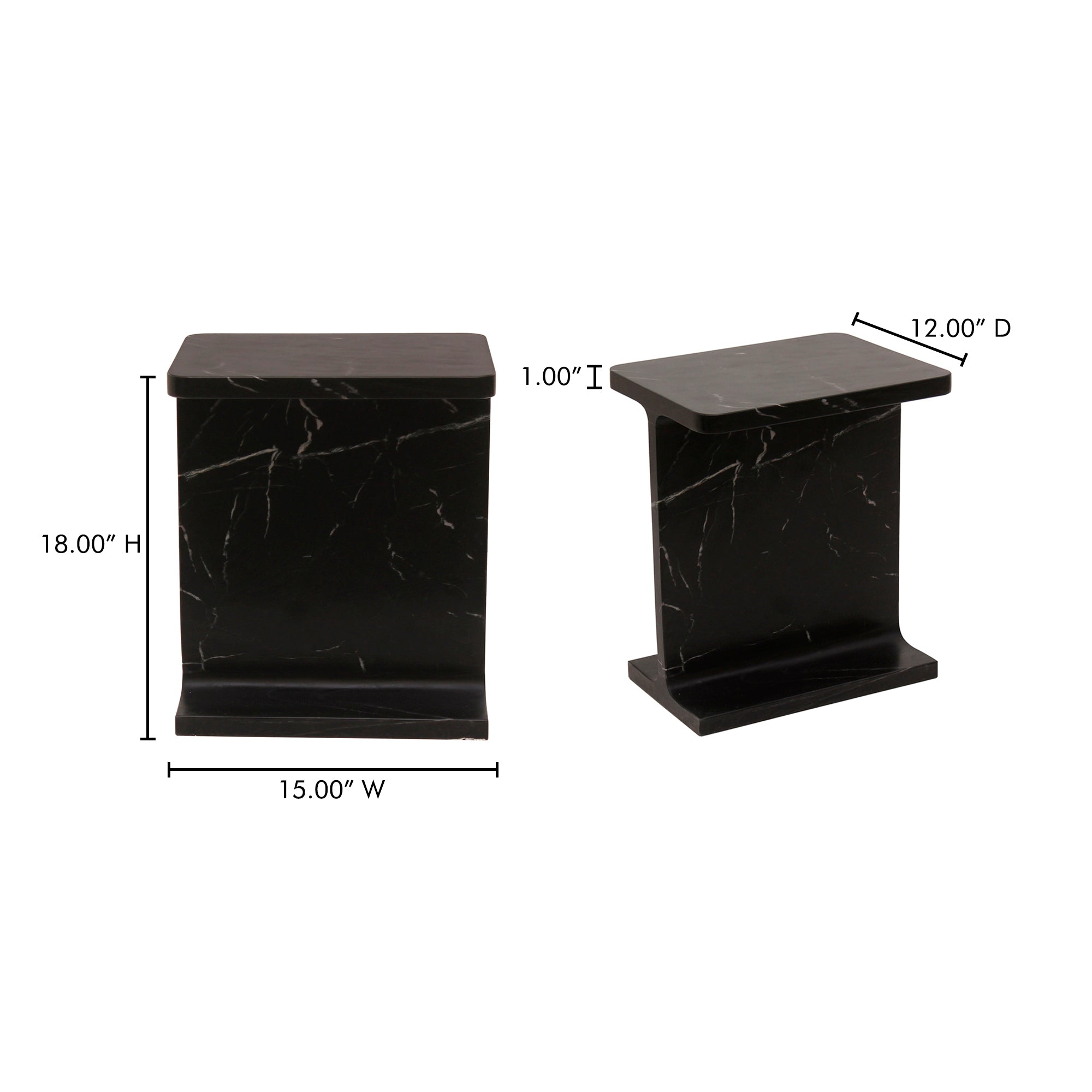 Tullia Accent Table Black by Moe's Home Collection - view 10