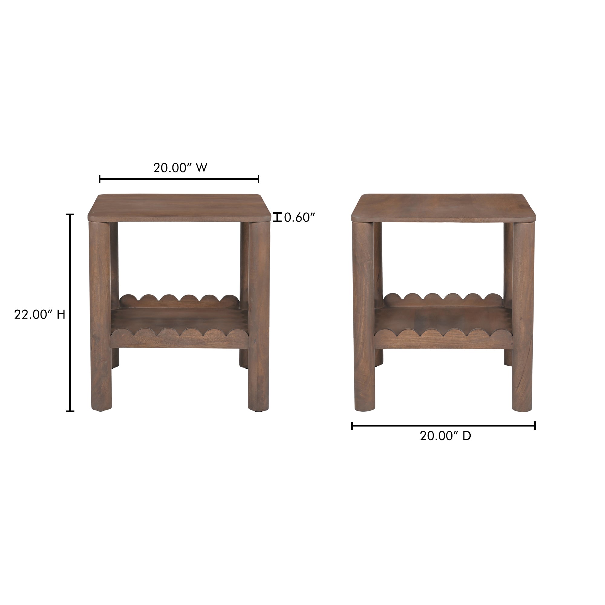 Wiley Side Table Vintage Brown by Moe's Home Collection - view 3