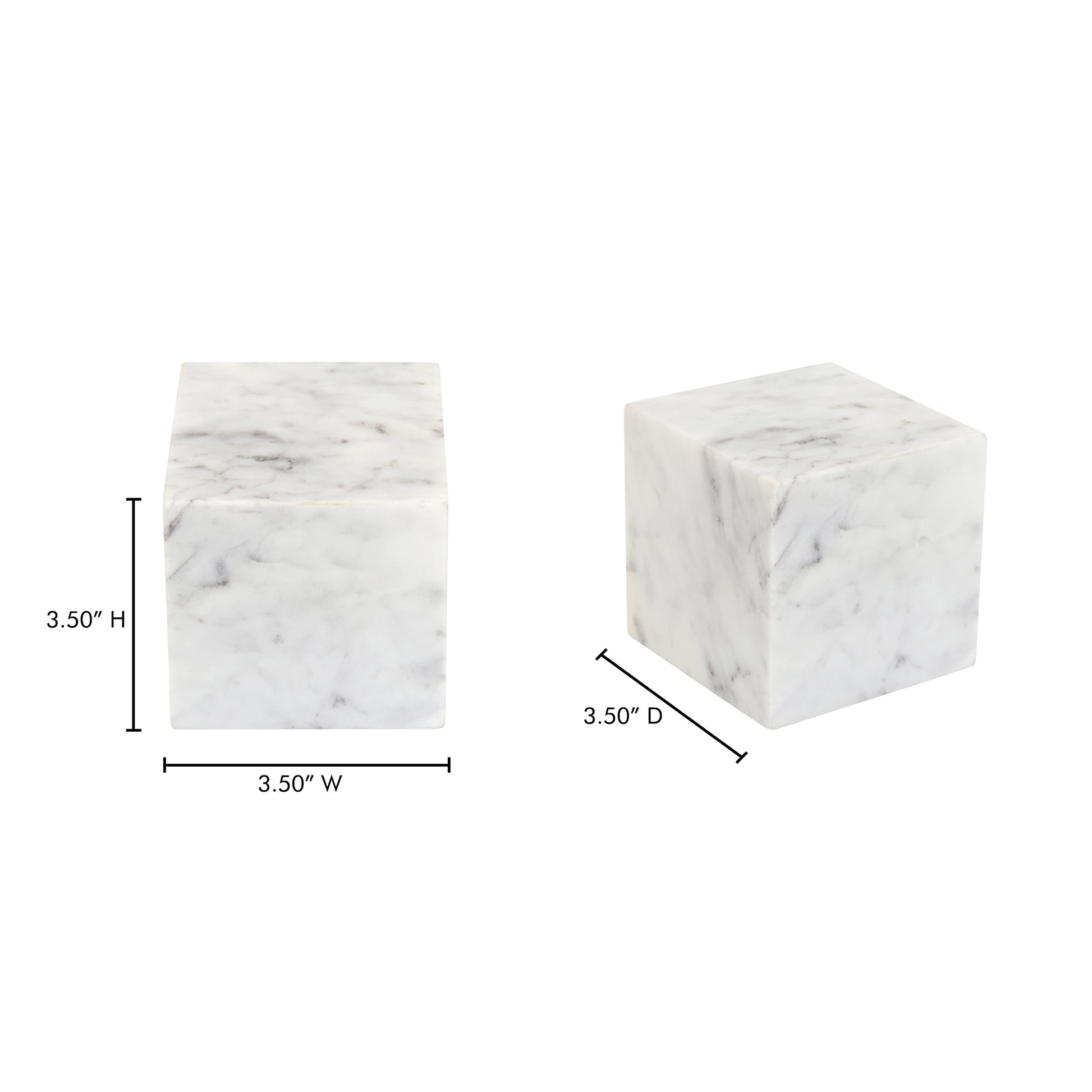 Cora Cube Tabletop Accent Banswara Purple White Marble by Moe's Home Collection - view 3