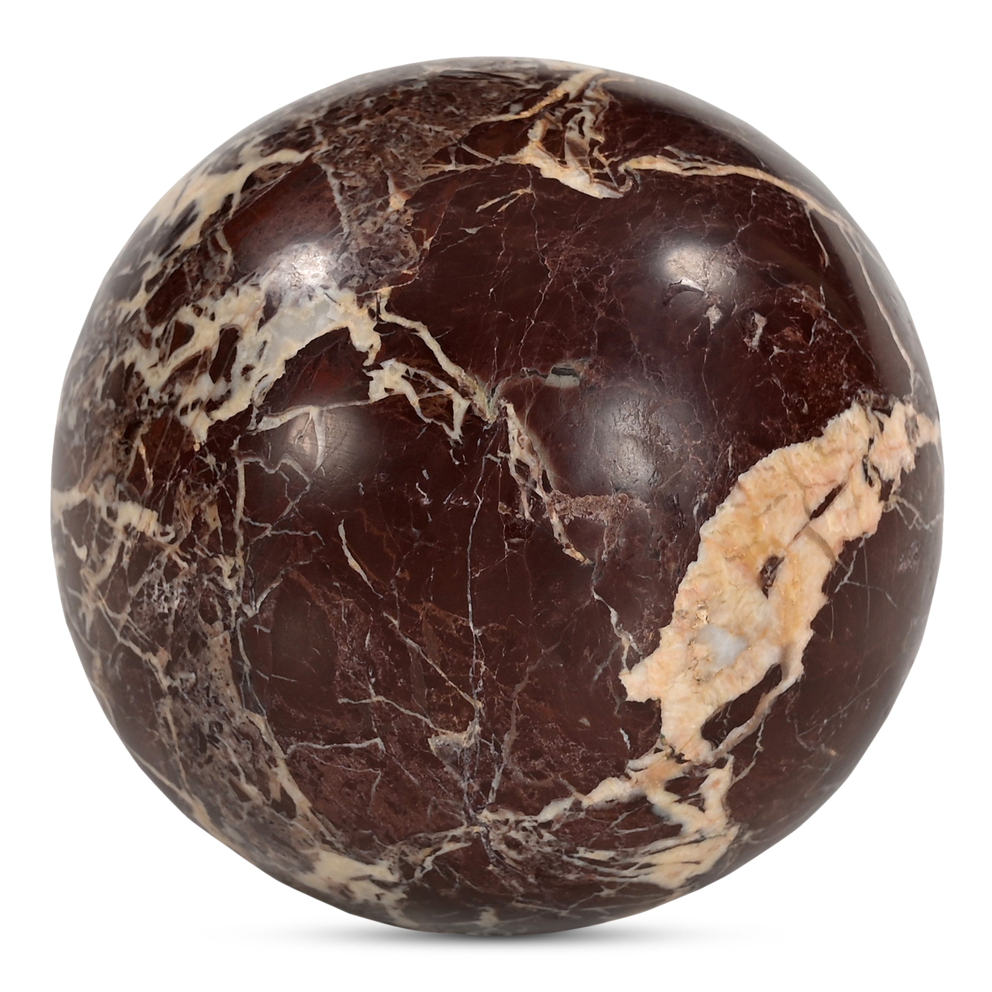 Odessa Sphere Tabletop Accent Red Levanto Marble by Moe's Home Collection