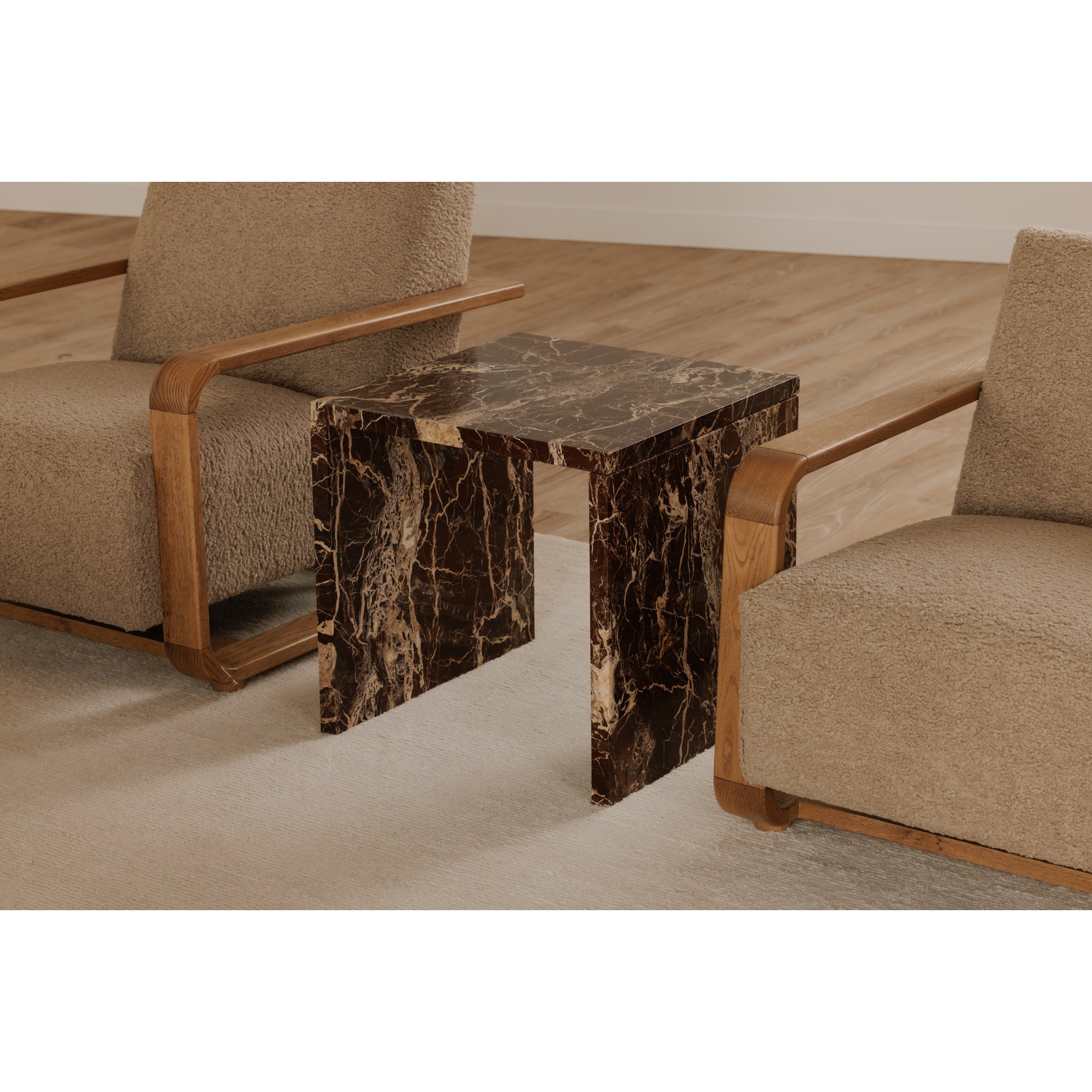 Rosa Accent Table Rosso Levanto Marble by Moe's Home Collection - view 2