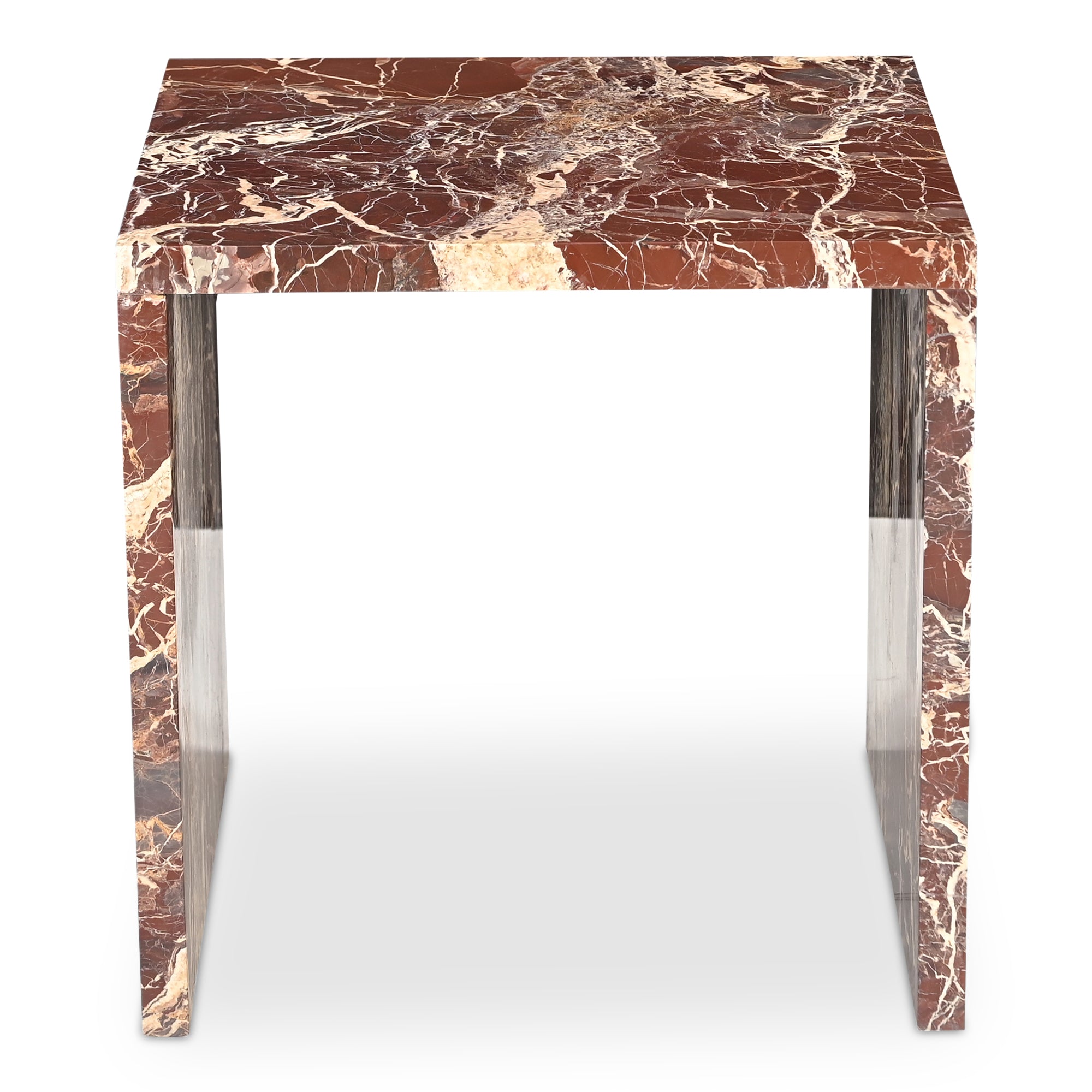Rosa Accent Table Rosso Levanto Marble by Moe's Home Collection