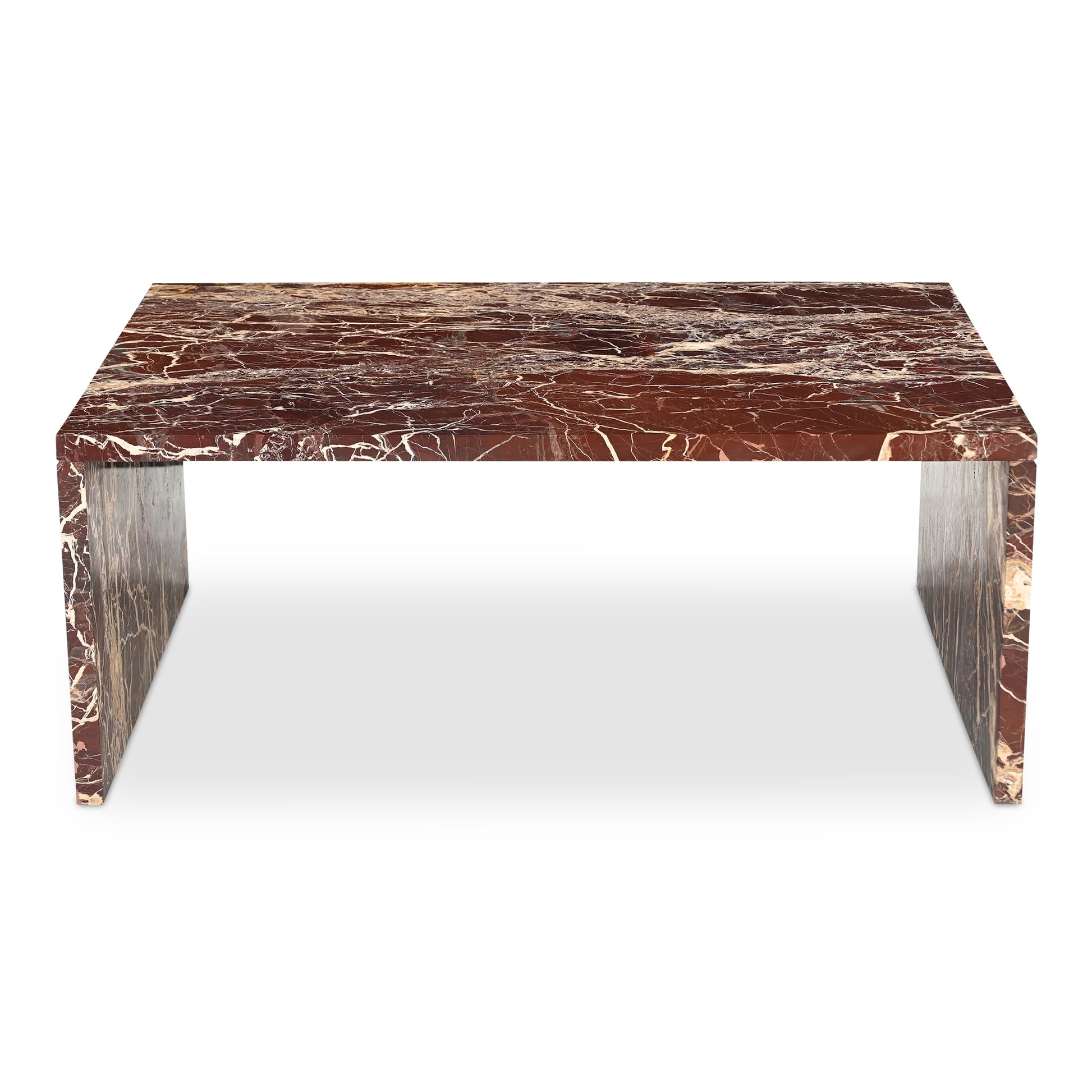 Rosa Coffee Table Rosso Levanto Marble by Moe's Home Collection