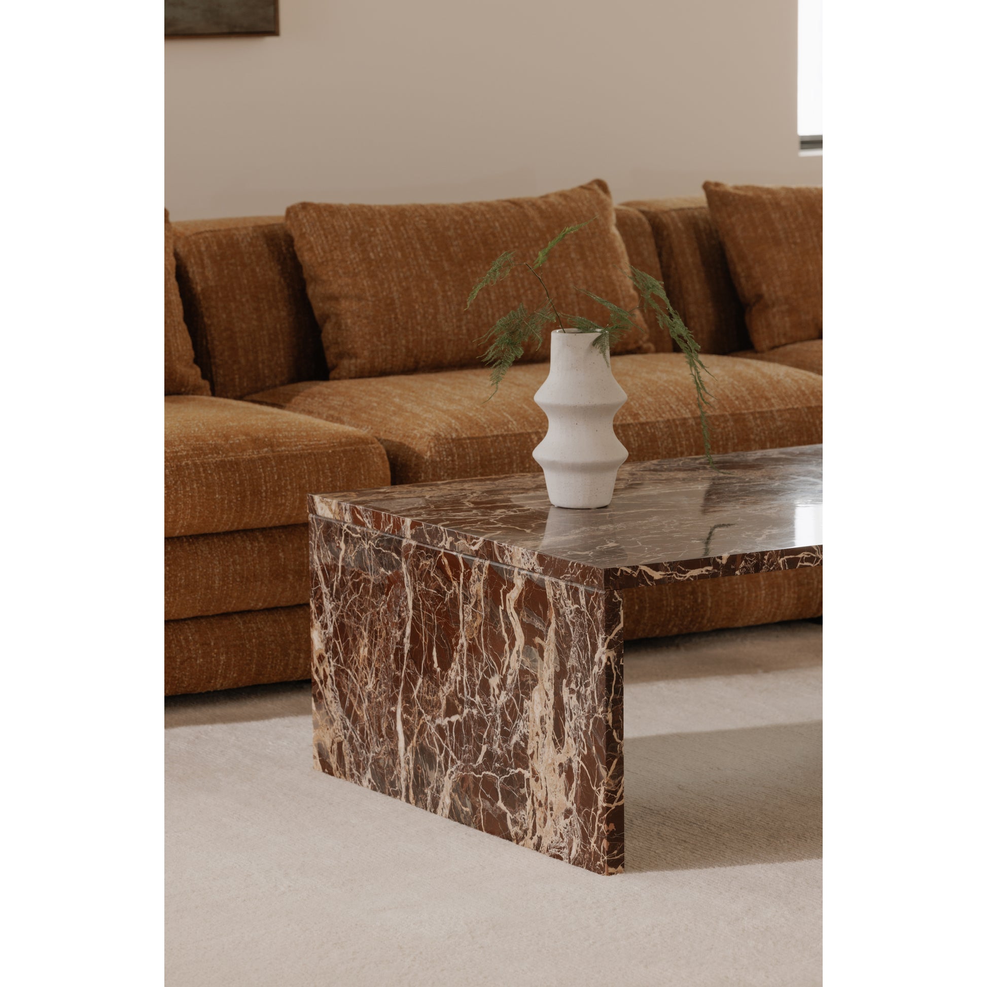 Rosa Coffee Table Rosso Levanto Marble by Moe's Home Collection - view 2