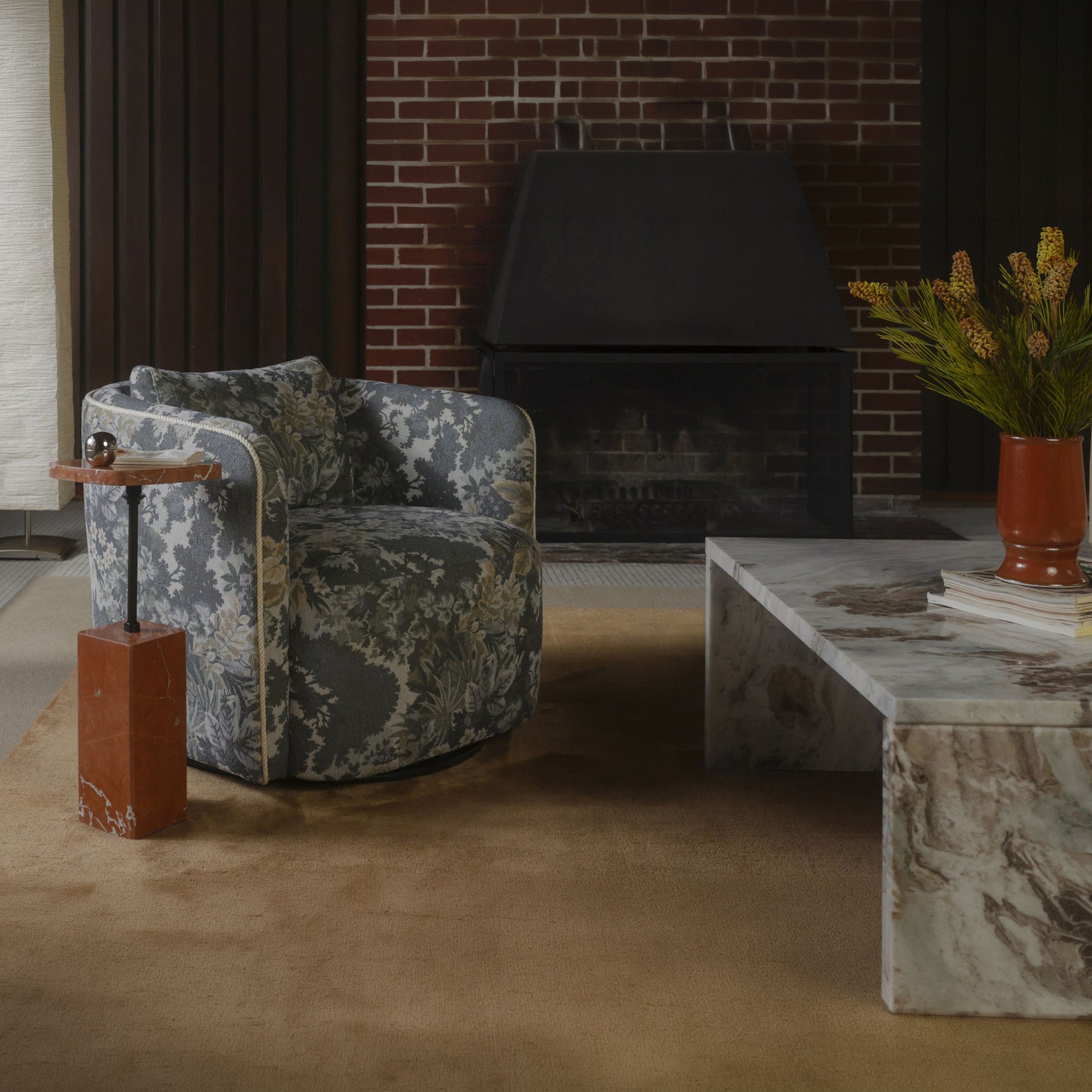 Caro Side Table Rosso Alicante Marble by Moe's Home Collection - view 3