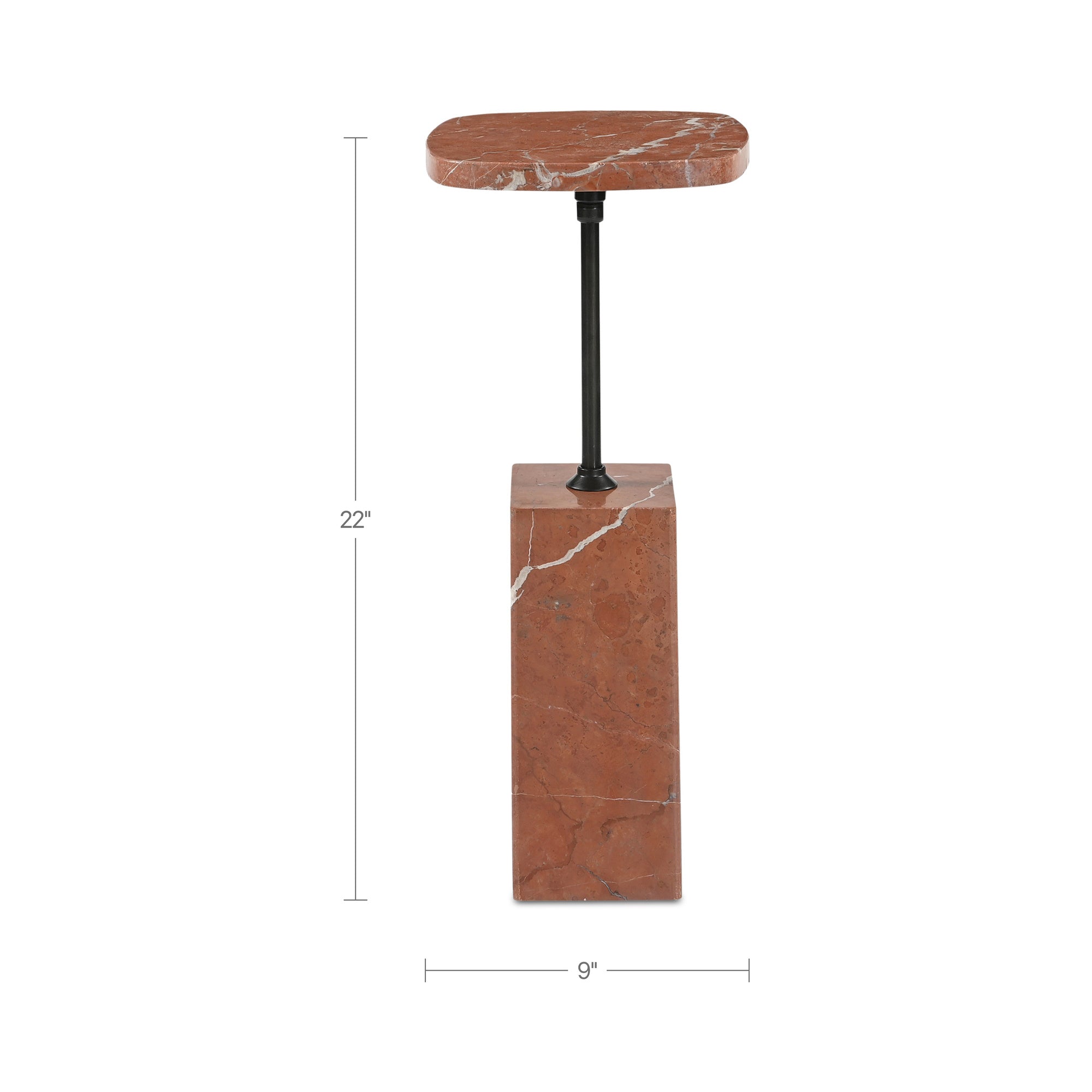 Caro Side Table Rosso Alicante Marble by Moe's Home Collection - view 6