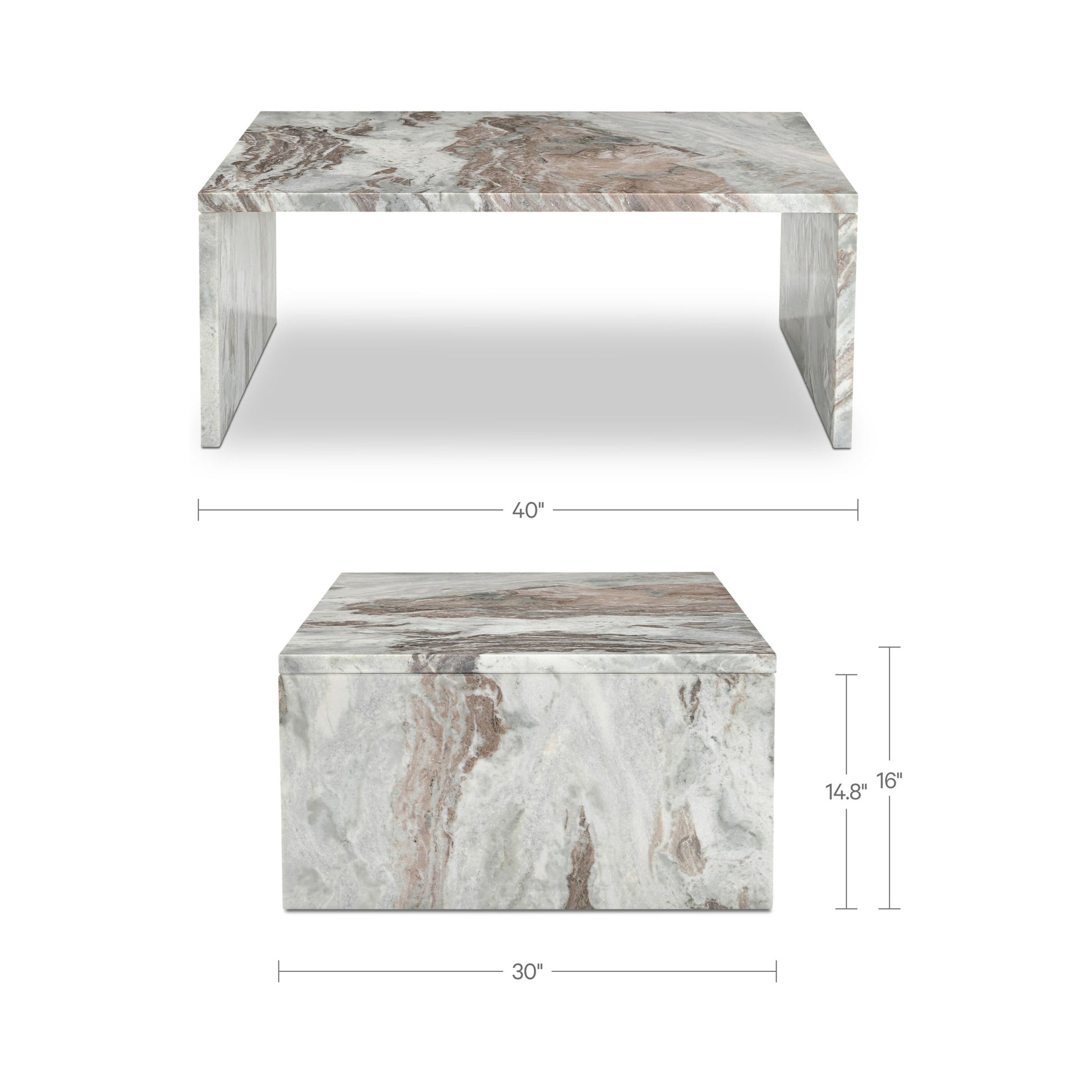 Rosa Coffee Table Torrento Marble by Moe's Home Collection - view 6