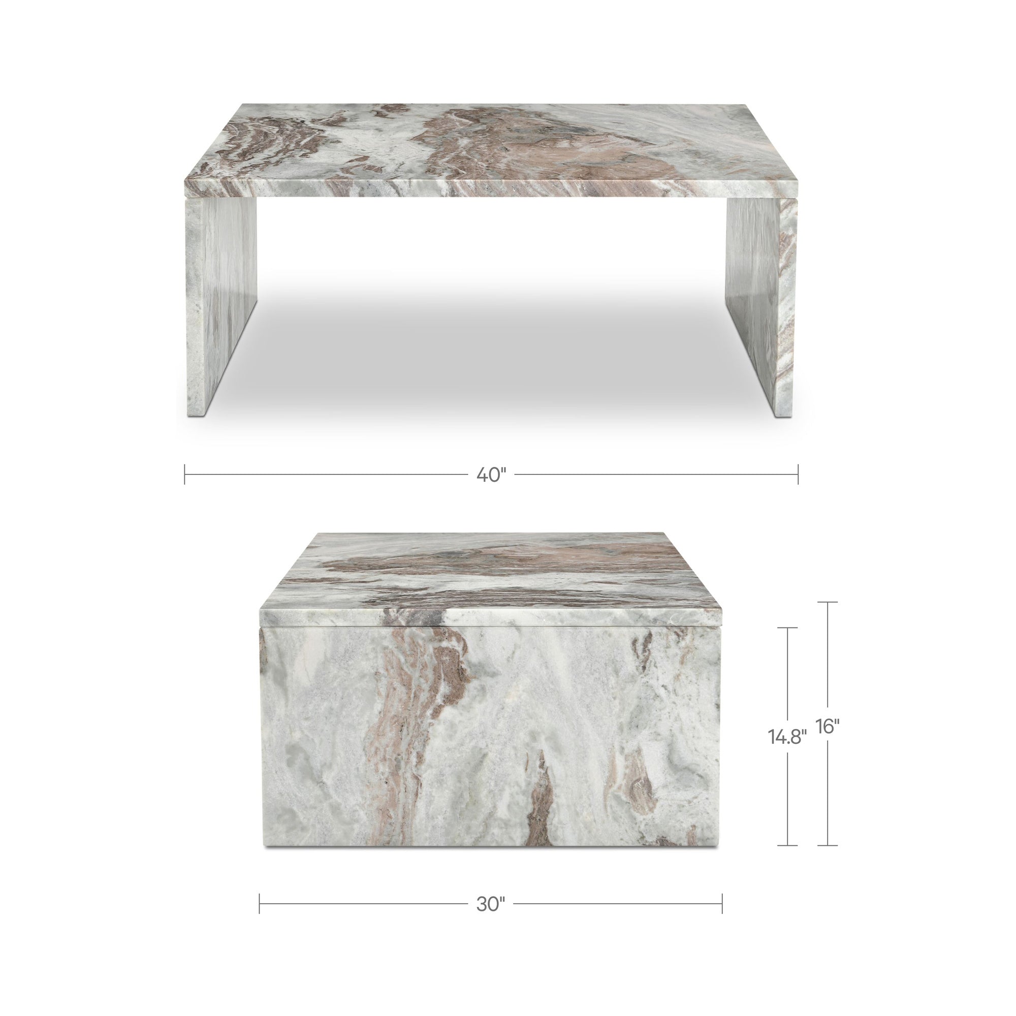 Rosa Coffee Table Torrento Marble by Moe's Home Collection - view 6