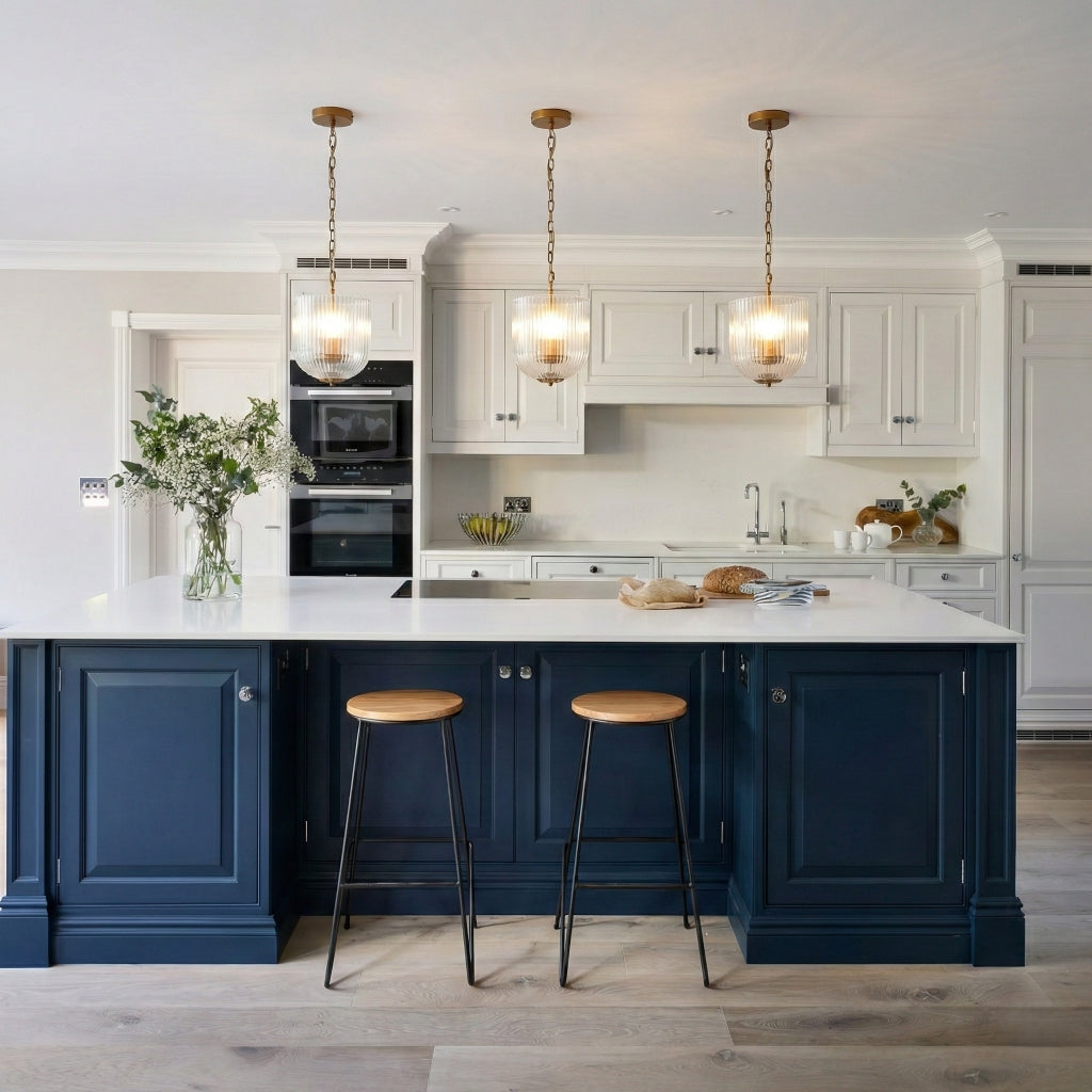 Garnet Pendant Lamp - Coarse Gold + Clear Glass