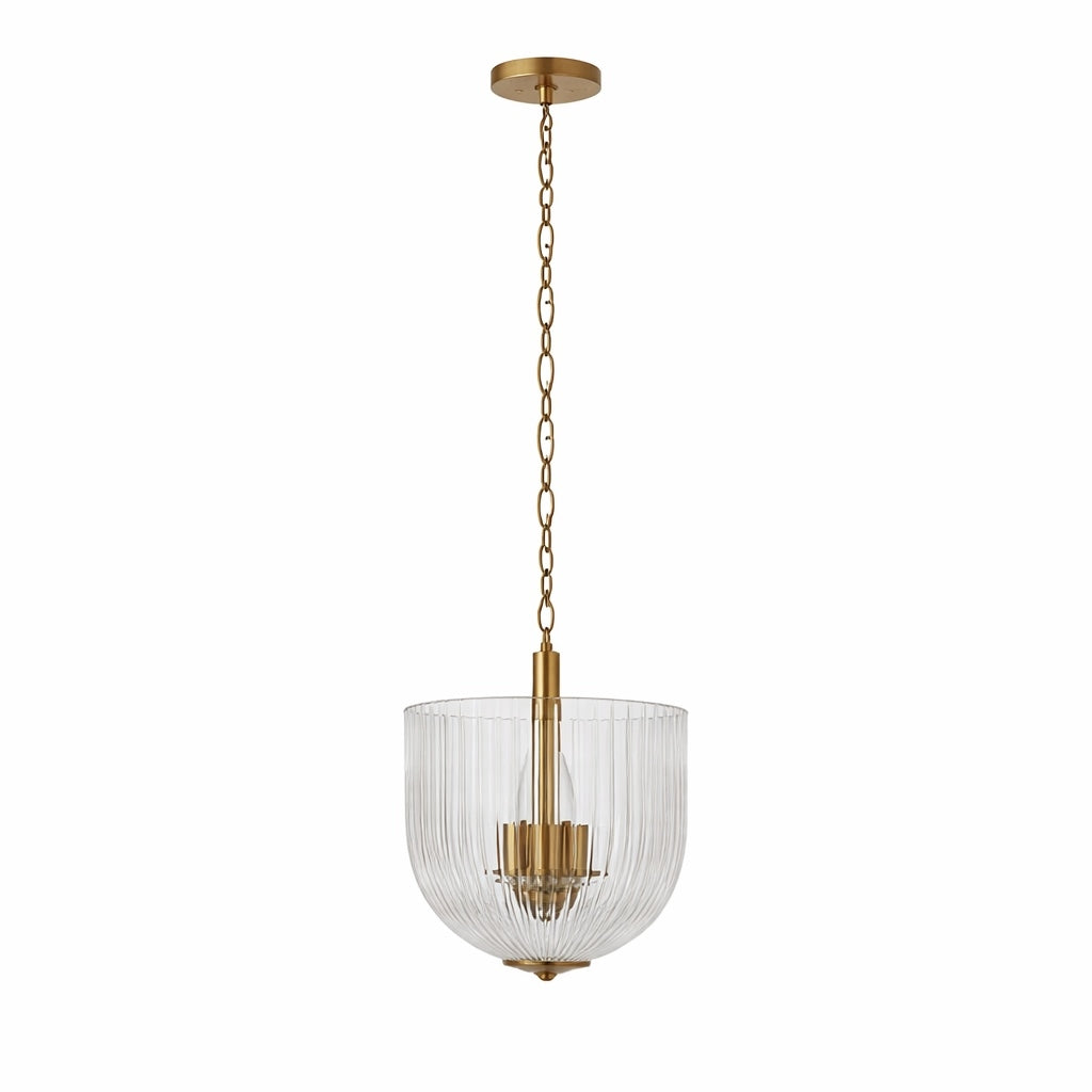 Garnet Pendant Lamp - Coarse Gold + Clear Glass