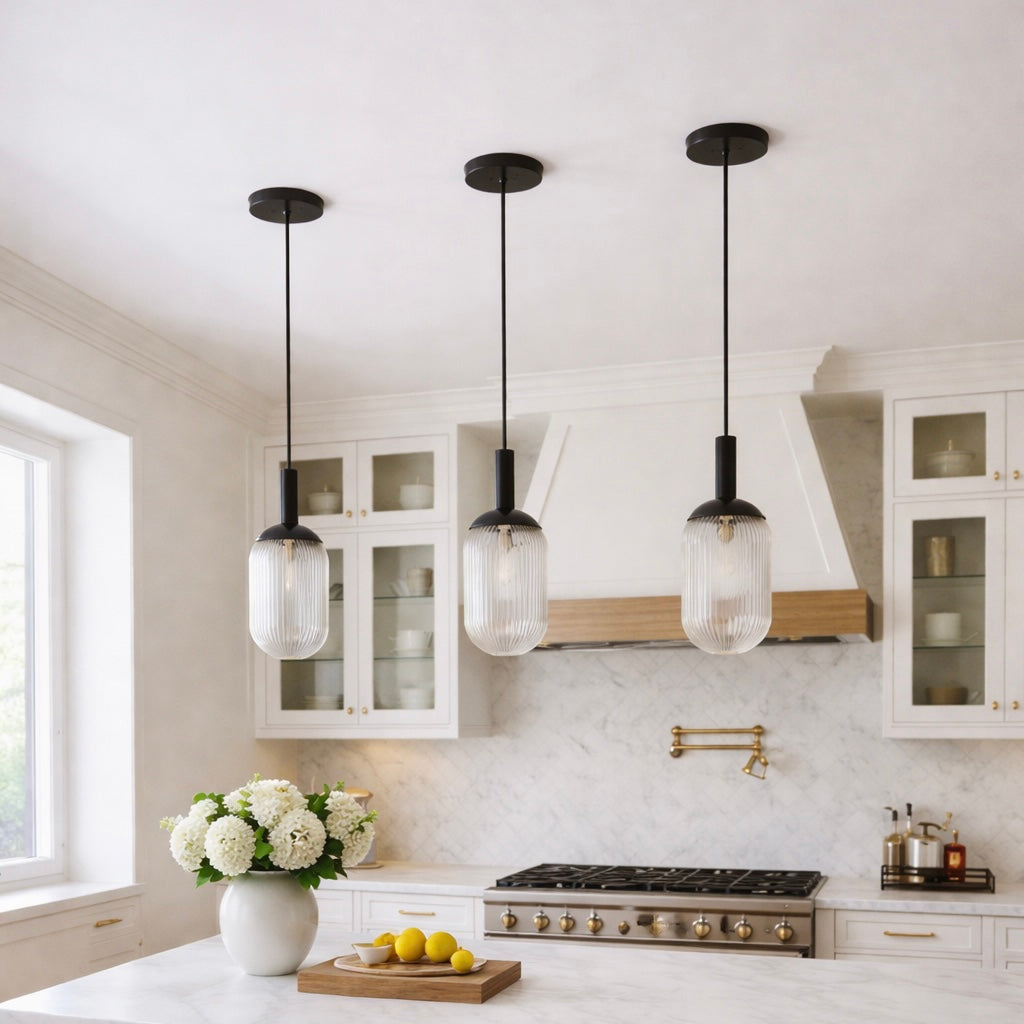 Giza Pendant Lamp - Black and Clear