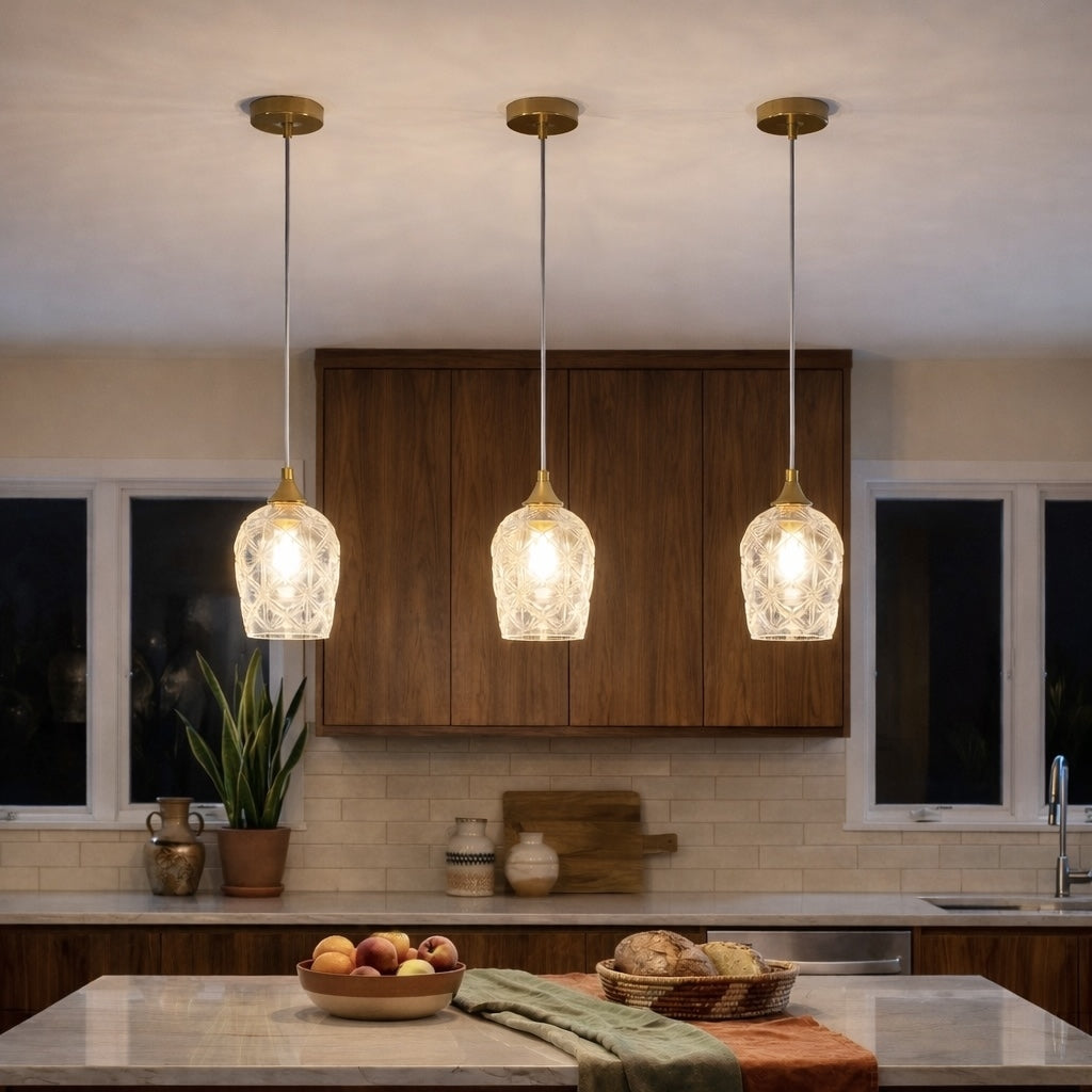 Glowline Pendant Lamp - Gold and Clear