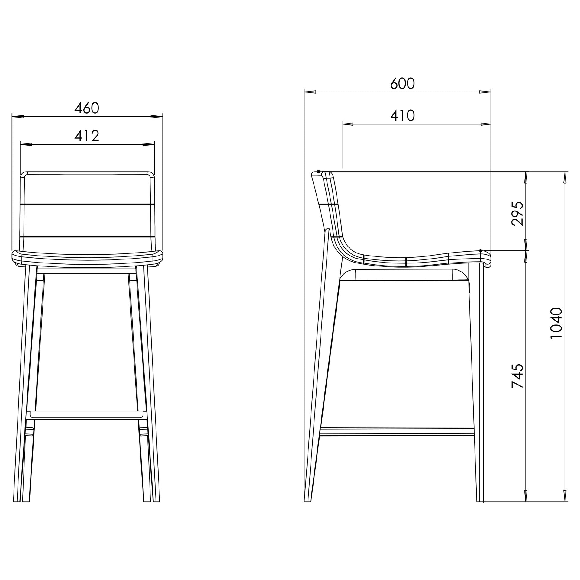 Modern Brazilian - Godan Stool - Bar Height - Jackpot Teal Seat - Ebano Frame by Urbia
