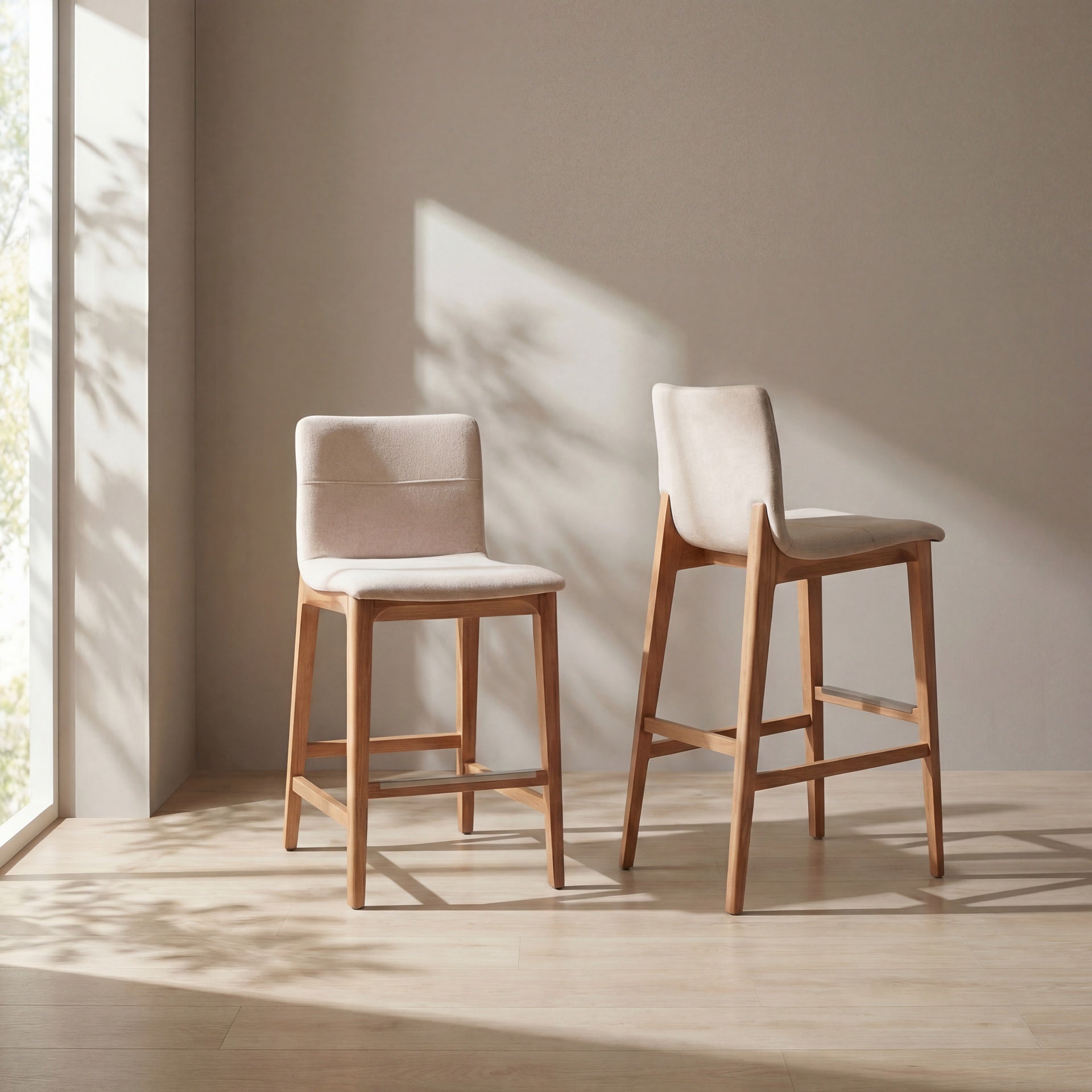 Modern Brazilian - Godan Stool - Bar Height - Harvest Natural Seat - Domasco Frame by Urbia