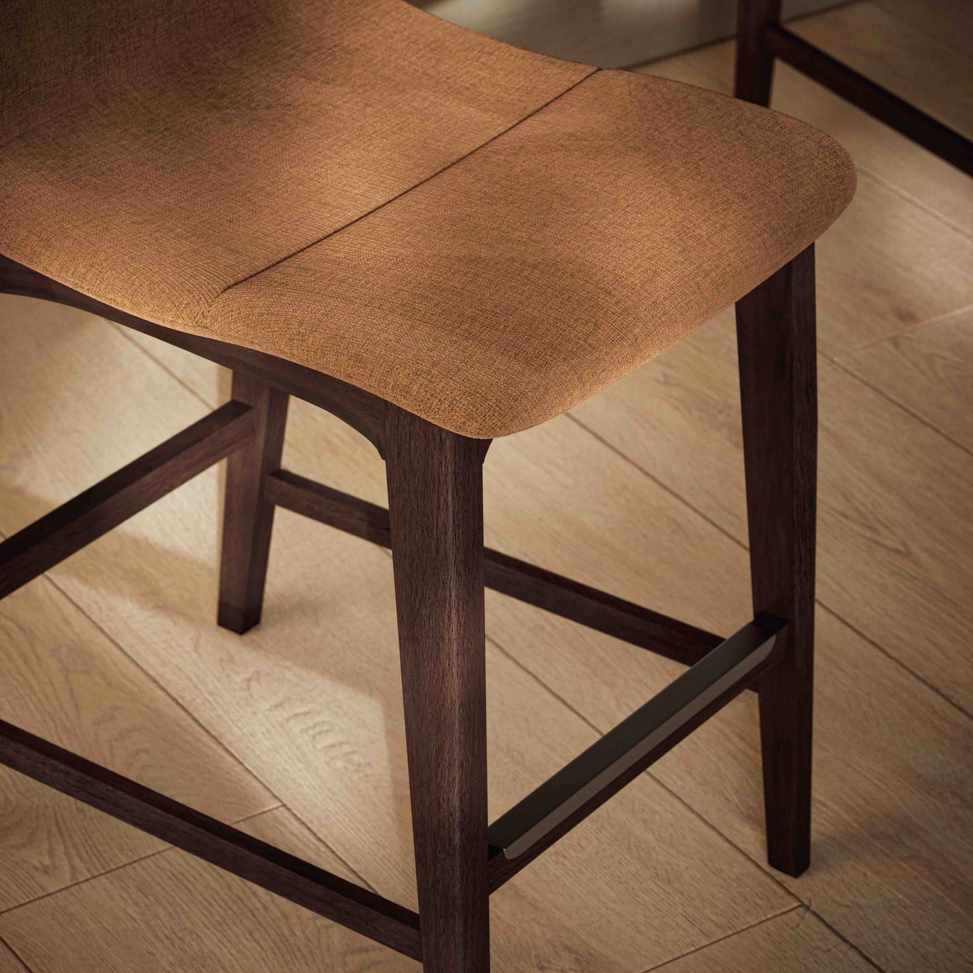 Modern Brazilian - Godan Stool - Counter Height - Jackpot Terracotta Seat - Nogal Frame by Urbia