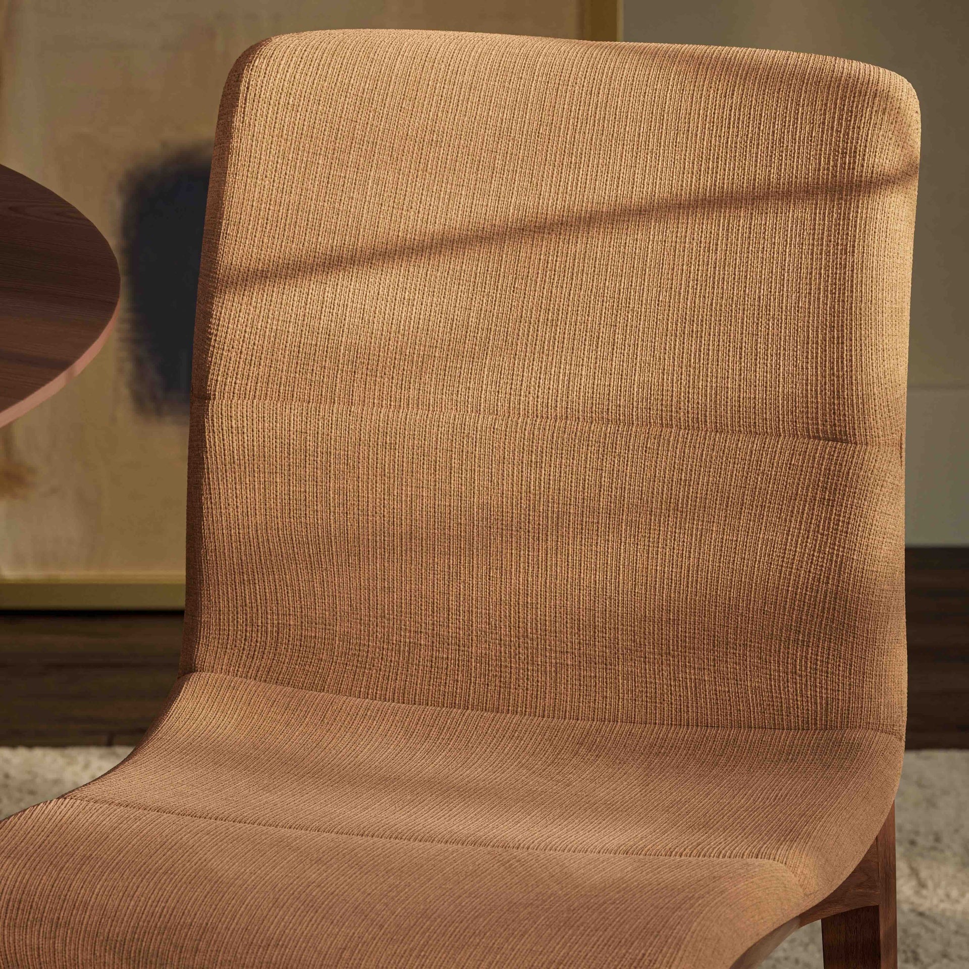 Modern Brazilian - Godan Side Chair - Jackpot Terracotta Seat - Nogal Frame by Urbia