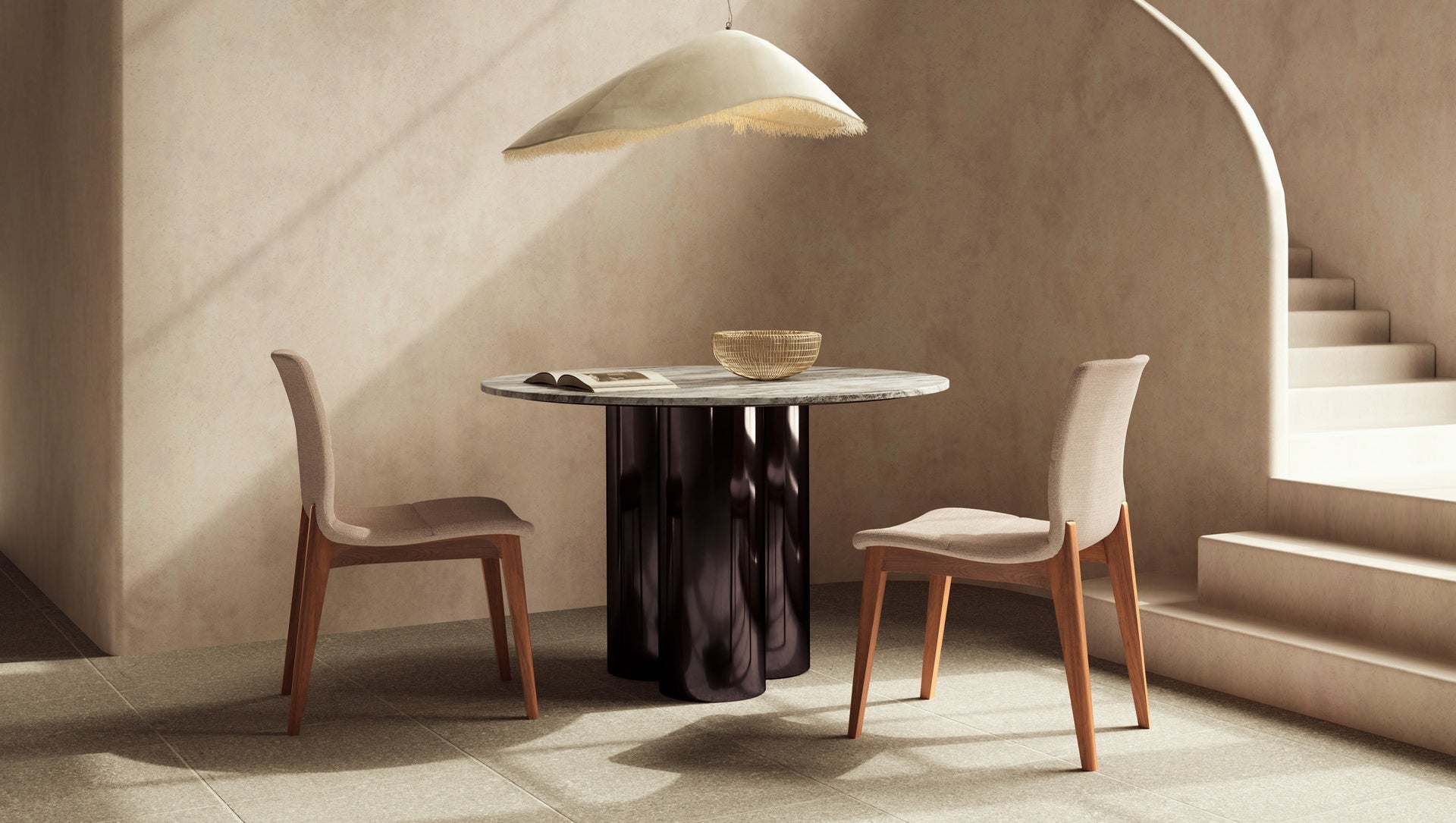 Modern Brazilian - Godan Side Chair - Harvest Natural Seat - Domasco Frame by Urbia