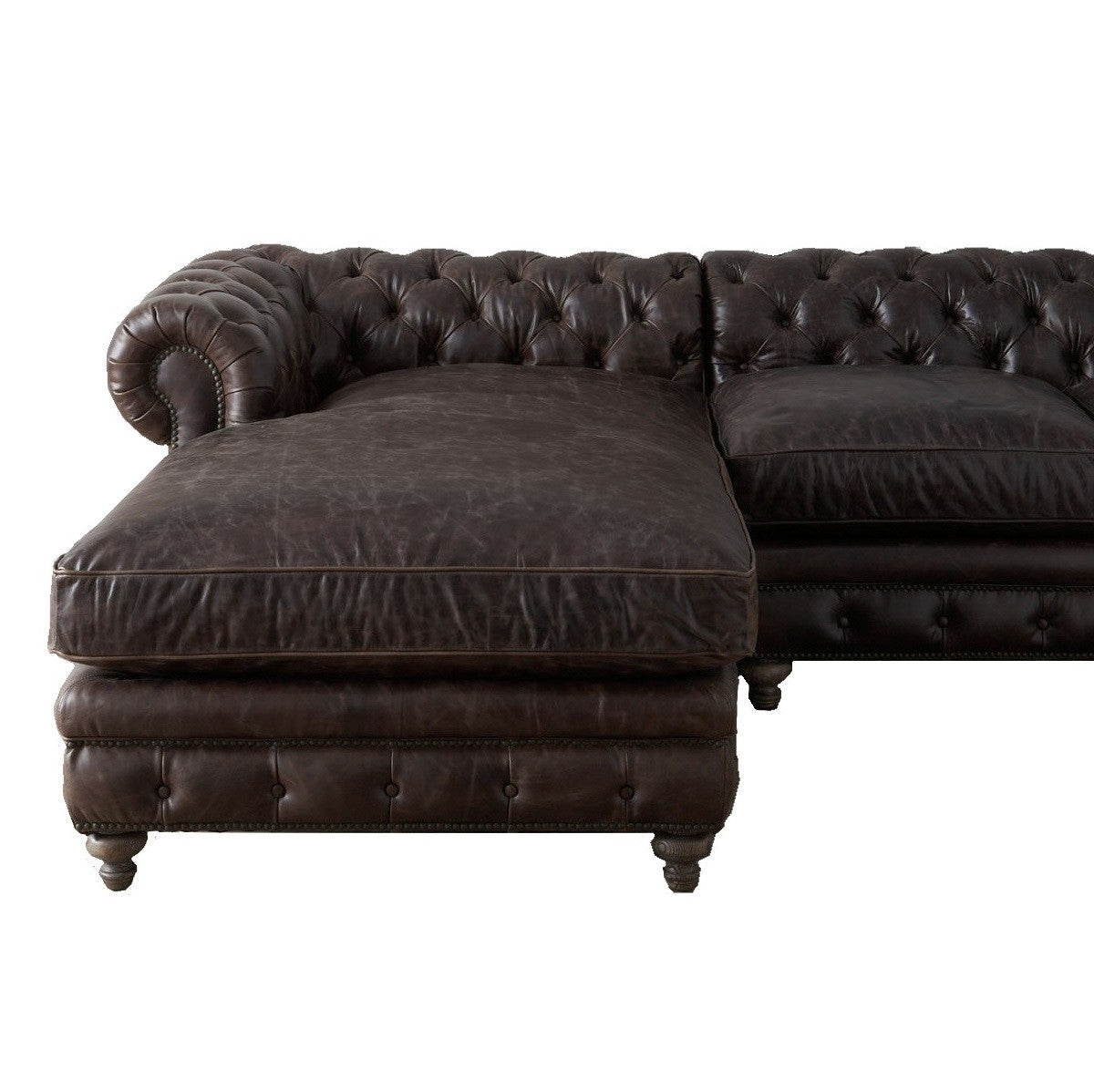 Warner Leather  Chesterfield Sectional Sofas