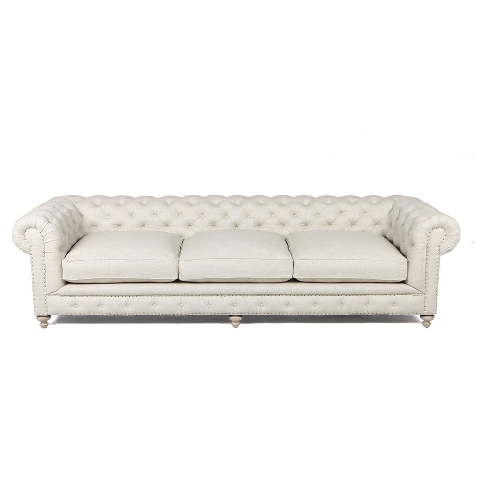 Warner Linen Chesterfield 118" Sofa