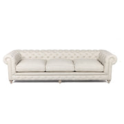 Warner Linen Chesterfield 118" Sofa