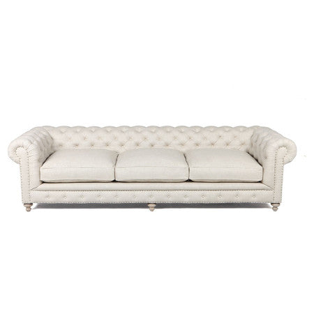 Warner Linen Chesterfield 118" Sofa