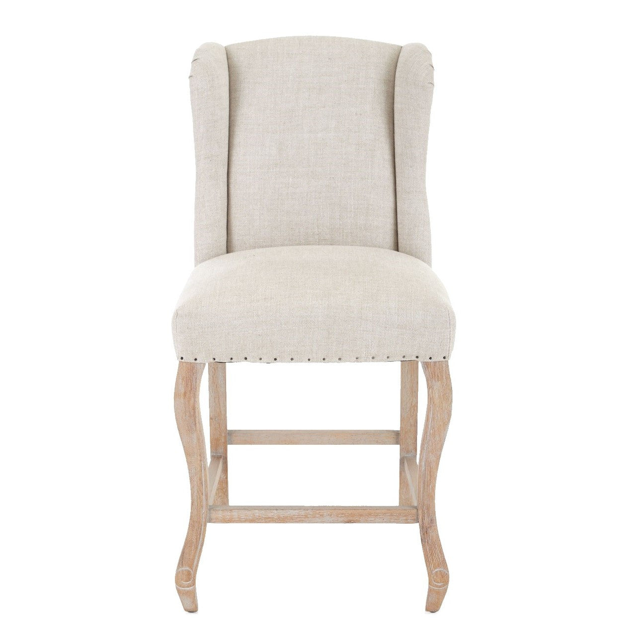 Rosemary Beige Belgian Linen BarStool