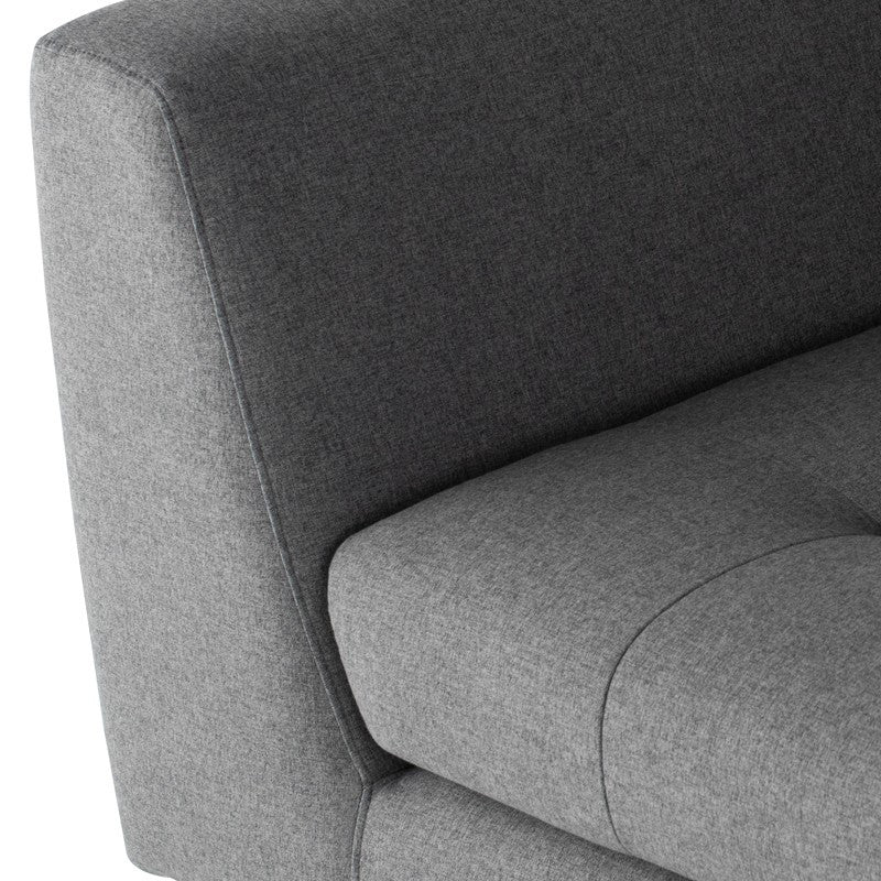 Janis Grey Fabric Tufted Sectional Sofa 105"