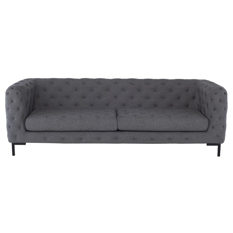 Tufty Shale Grey Velvet Upholstered Sofa 93",Nuevo,HGSC396