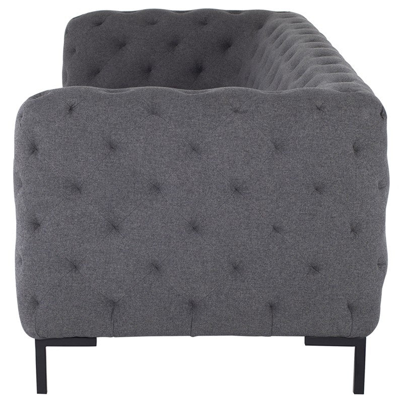 Tufty Shale Grey Velvet Upholstered Sofa 93",Nuevo,HGSC396