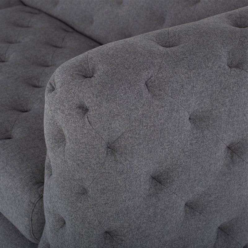 Tufty Shale Grey Velvet Upholstered Sofa 93",Nuevo,HGSC396