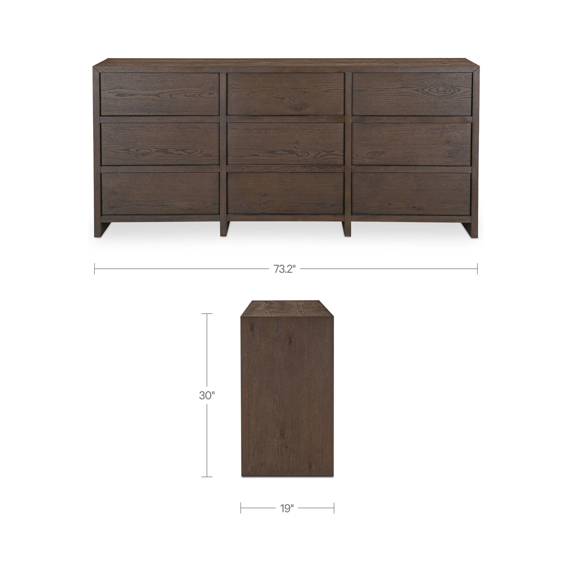 Jenson 9 Drawer Dresser Brown by Moe's Home Collection - view 3