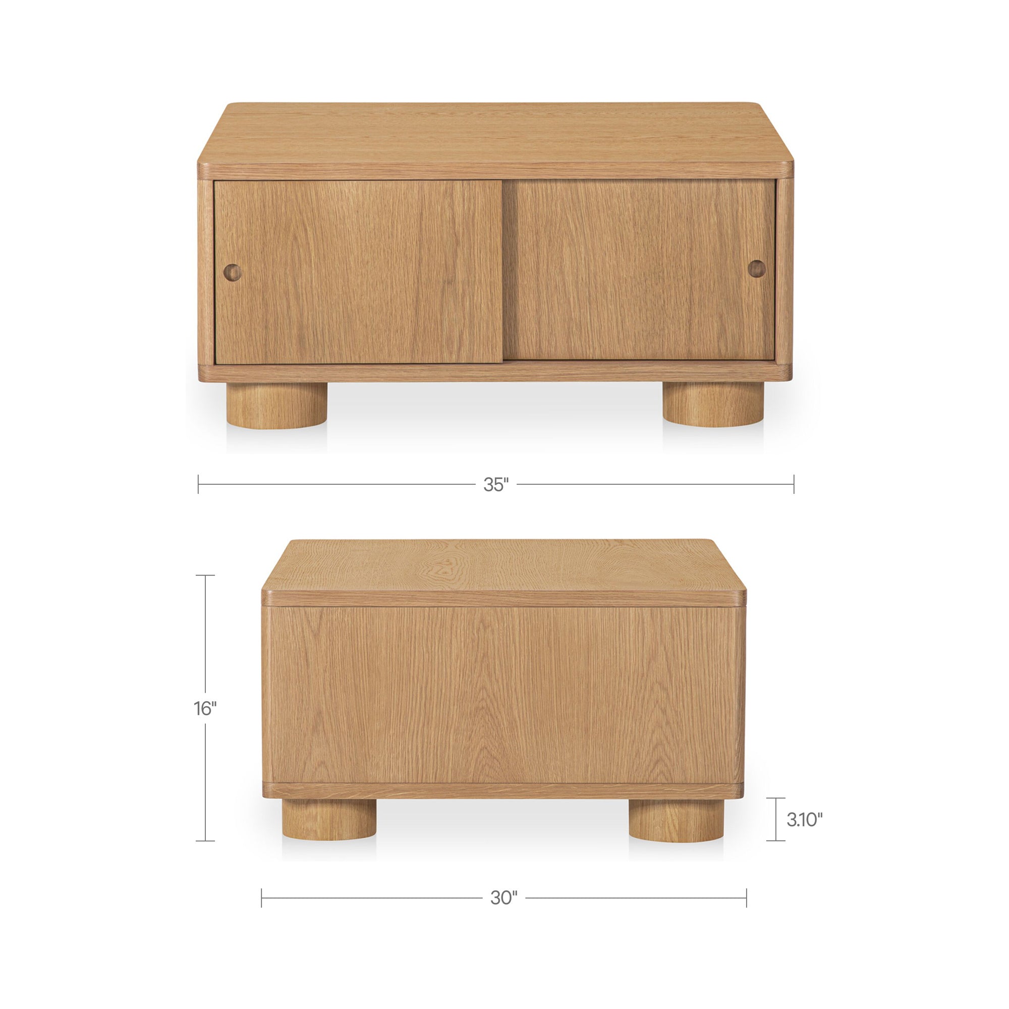 Hobbs Storage Coffee Table Natural by Moe's Home Collection - view 3