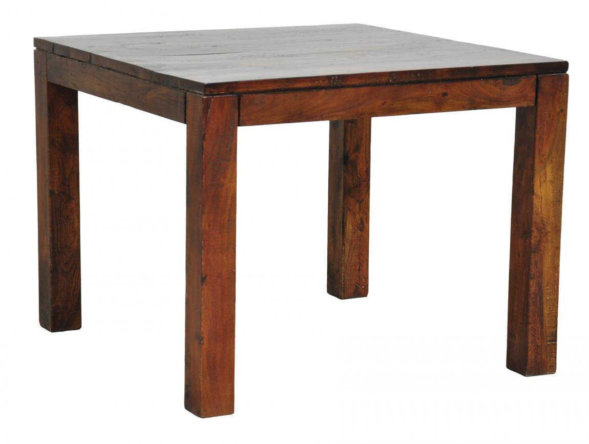 Hampton Distressed Wood Square Dining Table 38"  in brown finish