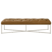 Harper Tan Genuine Leather Bench